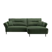 Ecksofa Piatelli Waldgrün S: 269x172 cm - Waldgrün/Schwarz, MODERN, Textil (269/96cm) - MID.YOU