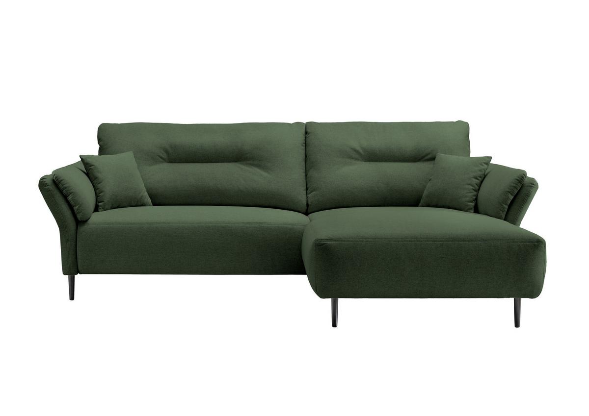 Ecksofa Piatelli Waldgrün S: 269x172 cm - Waldgrün/Schwarz, MODERN, Textil (269/96cm) - MID.YOU