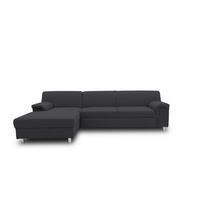 Ecksofa mit Schlaffunktion Jamie Schlammfarben Webstoff - Chromfarben/Schlammfarben, KONVENTIONELL, Textil (150/252cm) - MID.YOU