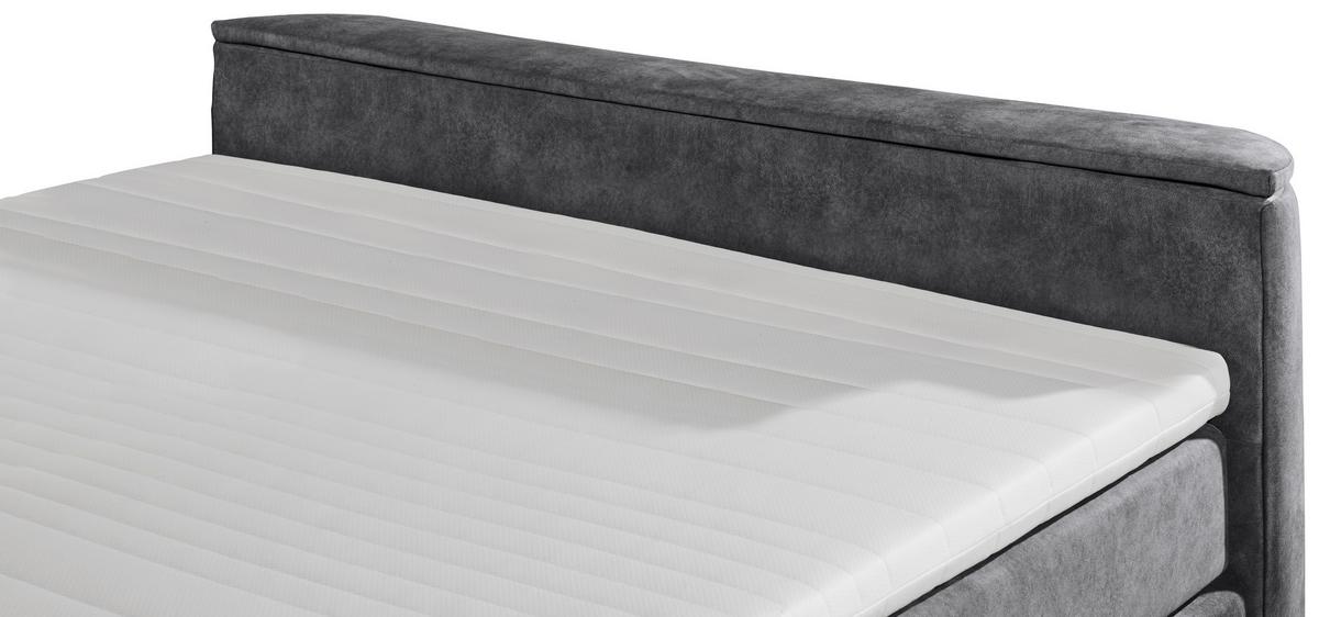 Boxspringbett Inkl. Topper 180x200 Cm Dallas - Anthrazit, MODERN, Holzwerkstoff/Textil (180/200cm) - MID.YOU