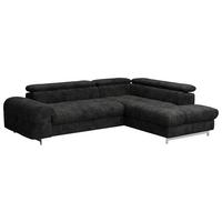 Ecksofa Mit Schlaffunktion Cloud + Schwarz - Chromfarben/Schwarz, KONVENTIONELL, Textil (257/206cm) - Livetastic