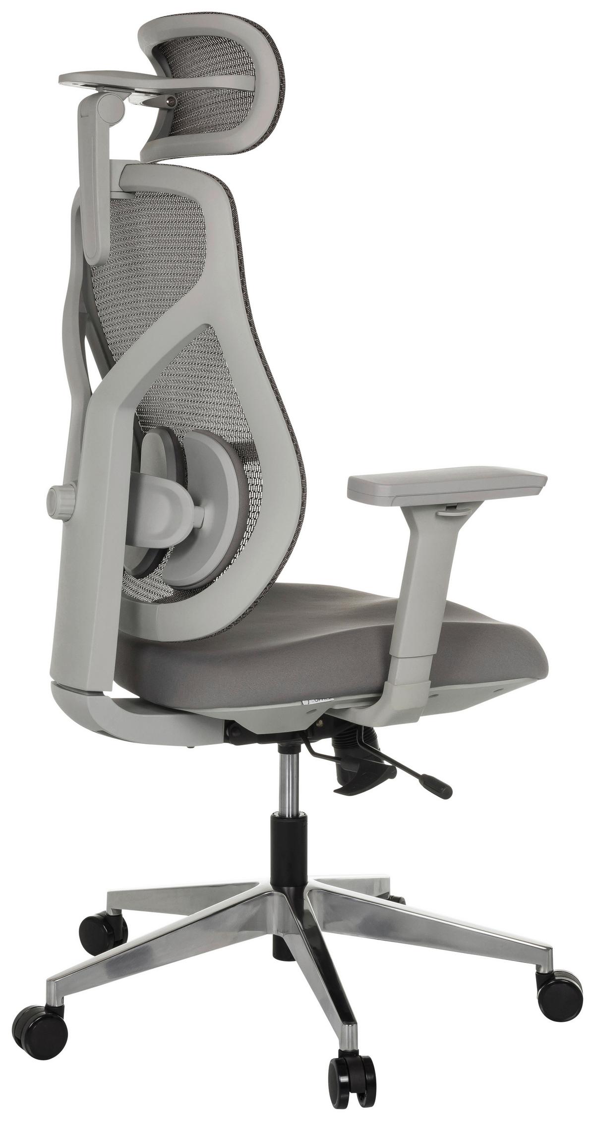 Drehstuhl Cassilis W Grau B: 71 Cm - Silberfarben/Grau, MODERN, Kunststoff/Textil (71/123 - 146/65cm) - MID.YOU