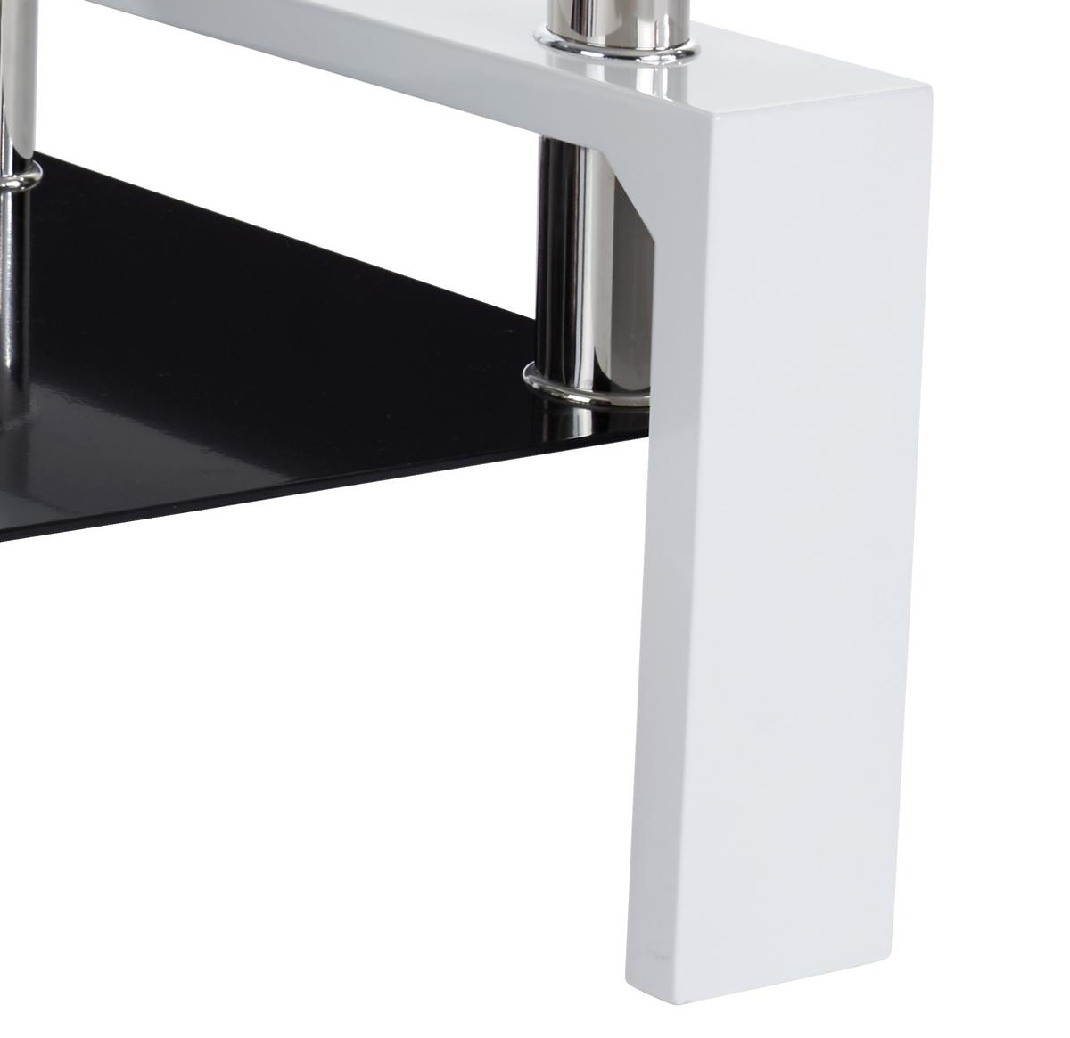 Dohányzóasztal Silvia - fekete/fehér, Modern, faalapú anyag/Üveg (100/45/60cm)