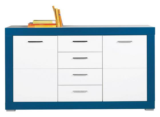 Komoda Sideboard Derby - bílá/tyrkysová, Moderní, dřevěný materiál (155/90/40,5cm) Komoda Sideboard Derby - bílá/tyrkysová, Moderní, dřevěný materiál (155/90/40,5cm)