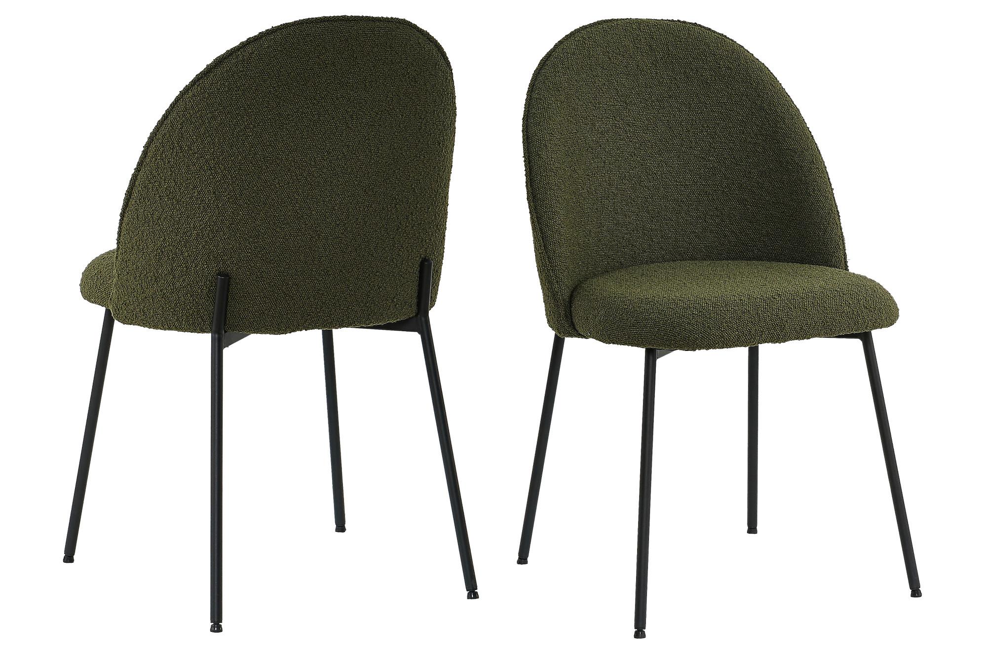 STUHL-SET Schwarz/Grün 2-teilig - Schwarz/Grün, MODERN, Textil/Metall (49,5/84/47,5cm) - MID.YOU