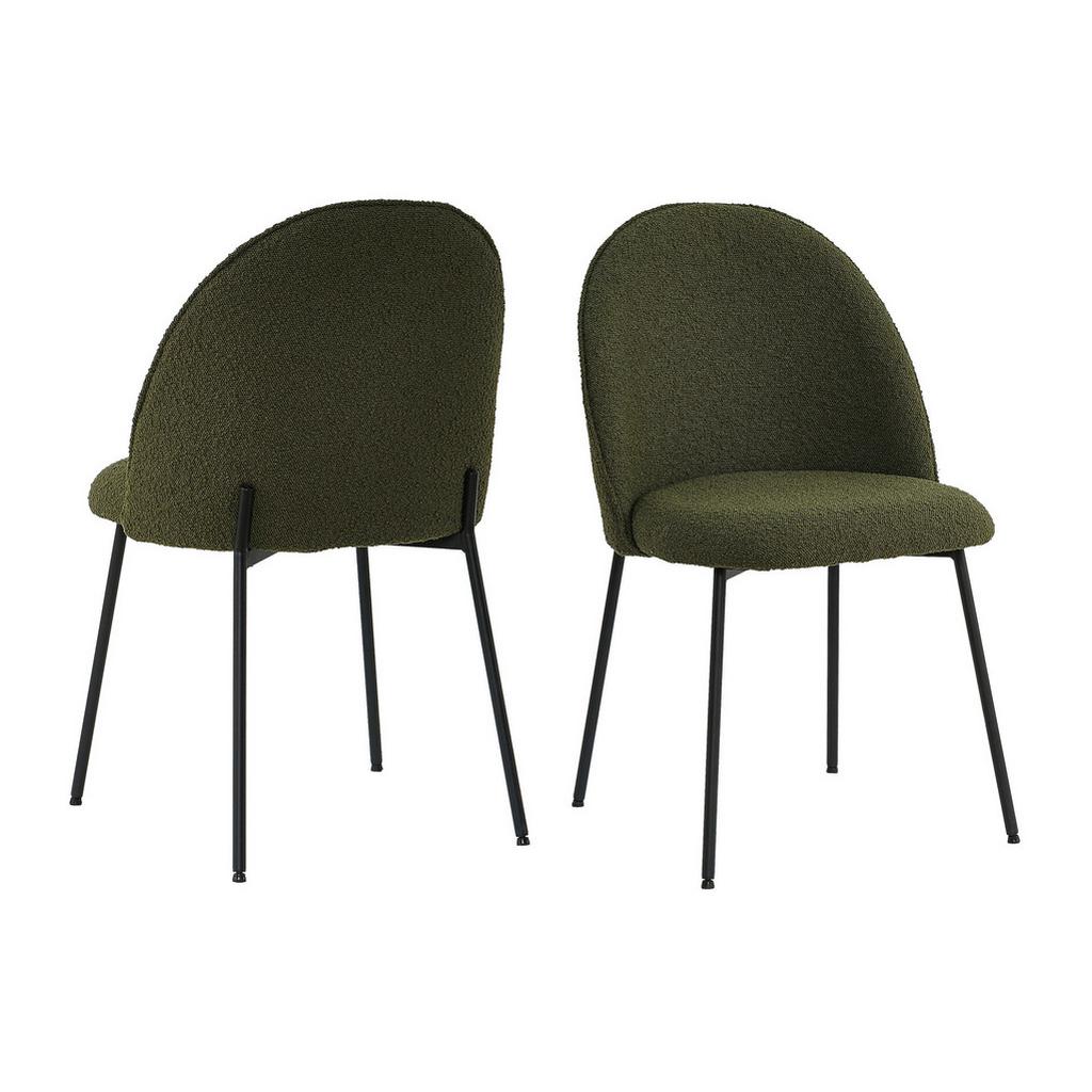 STUHL-SET Schwarz/Grün 2-teilig