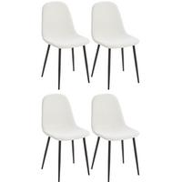 Stuhl Lola Bezug: Mikrofaser Creme 4er-Set - Creme/Schwarz, Basics, Textil/Metall (43/85/54cm) - P & B