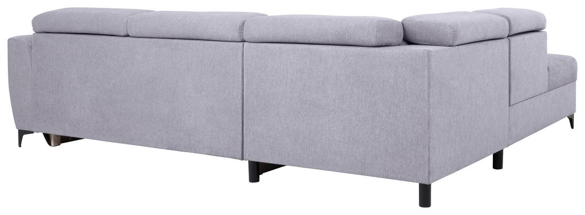Ecksofa Lapis Grau S: 217/255 Cm - Schwarz/Grau, KONVENTIONELL, Textil (217/255cm) - MID.YOU