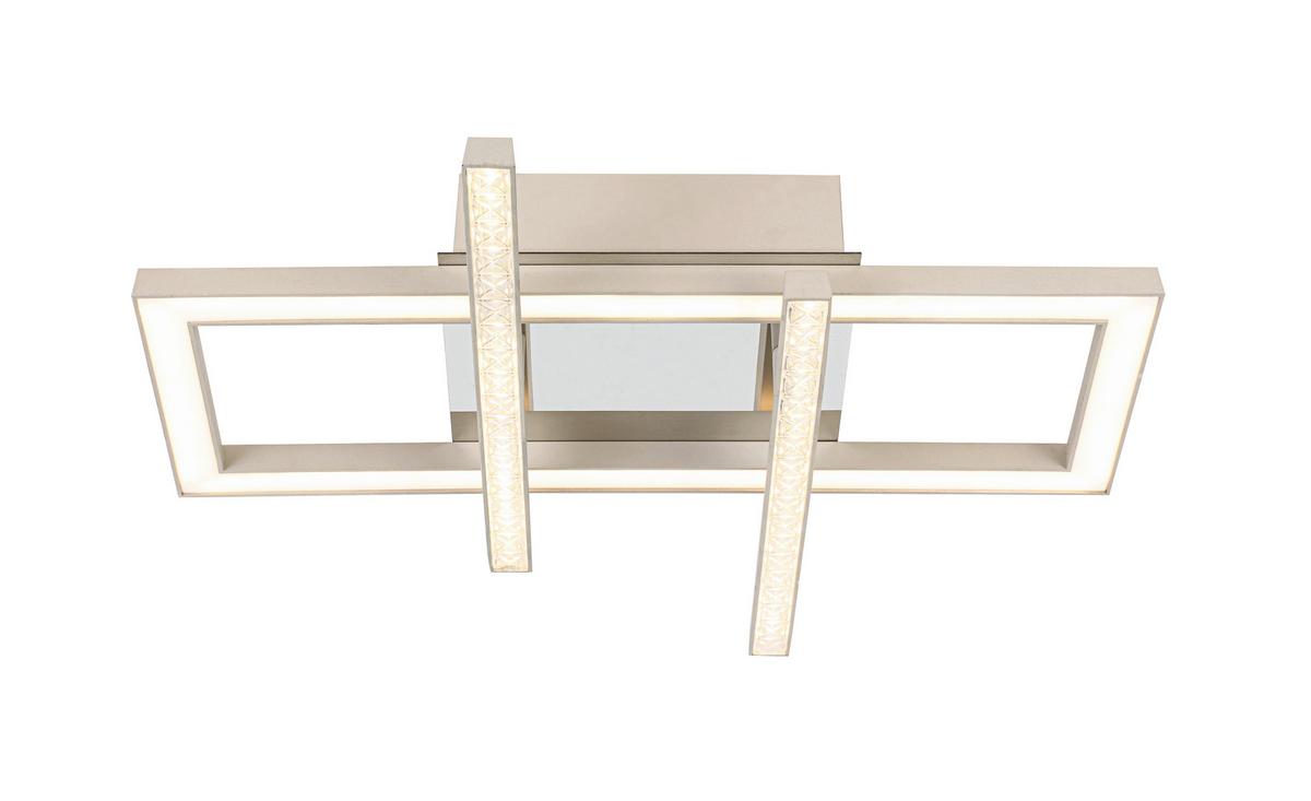 LED-Deckenleuchte Lusa - Sandfarben/Chromfarben, MODERN, Kunststoff/Metall (34/32/6,7cm) - Luca Bessoni