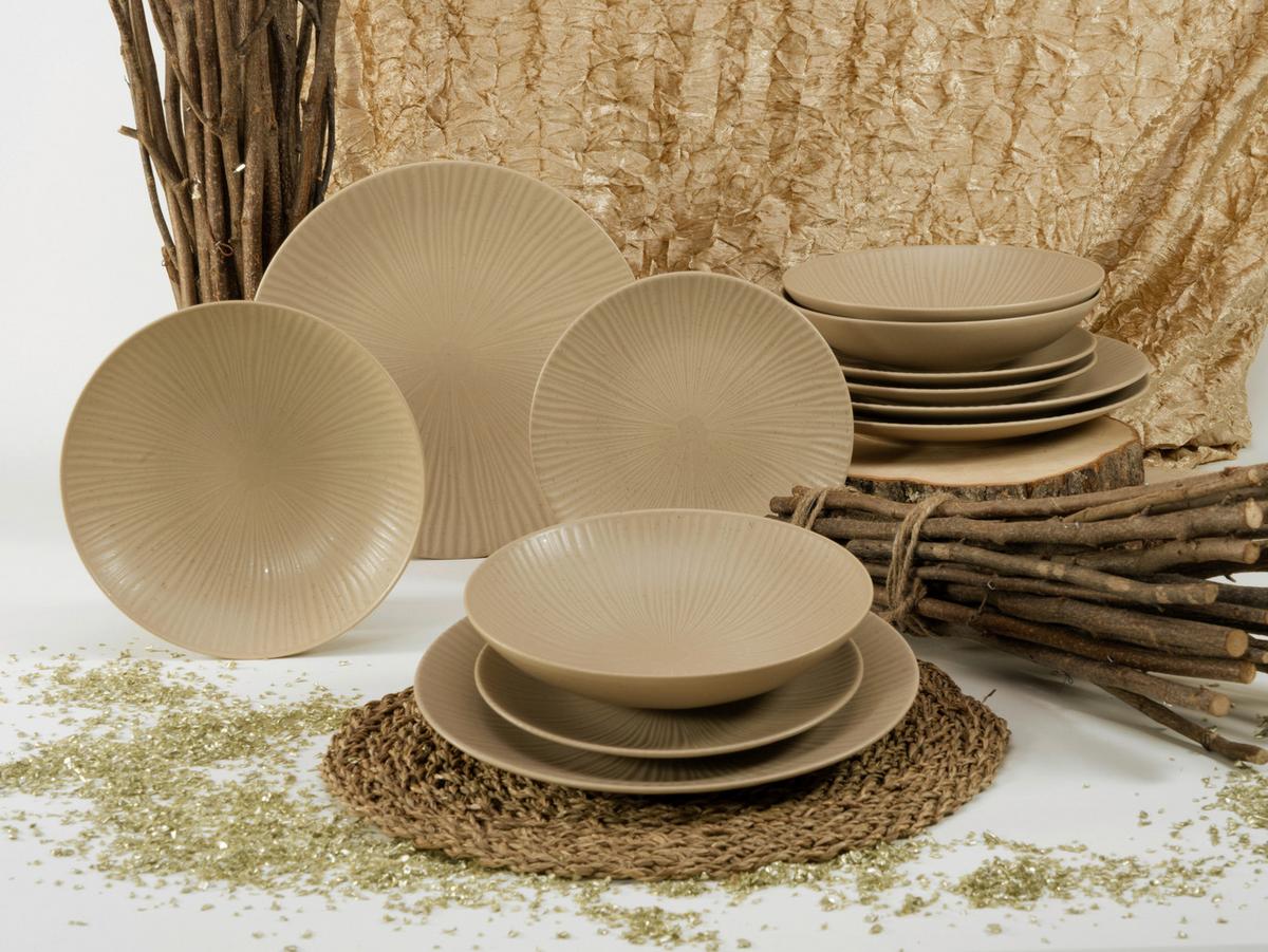 Kombiovaná souprava 12- dílna - pískové barvy, Basics, keramika - Creatable