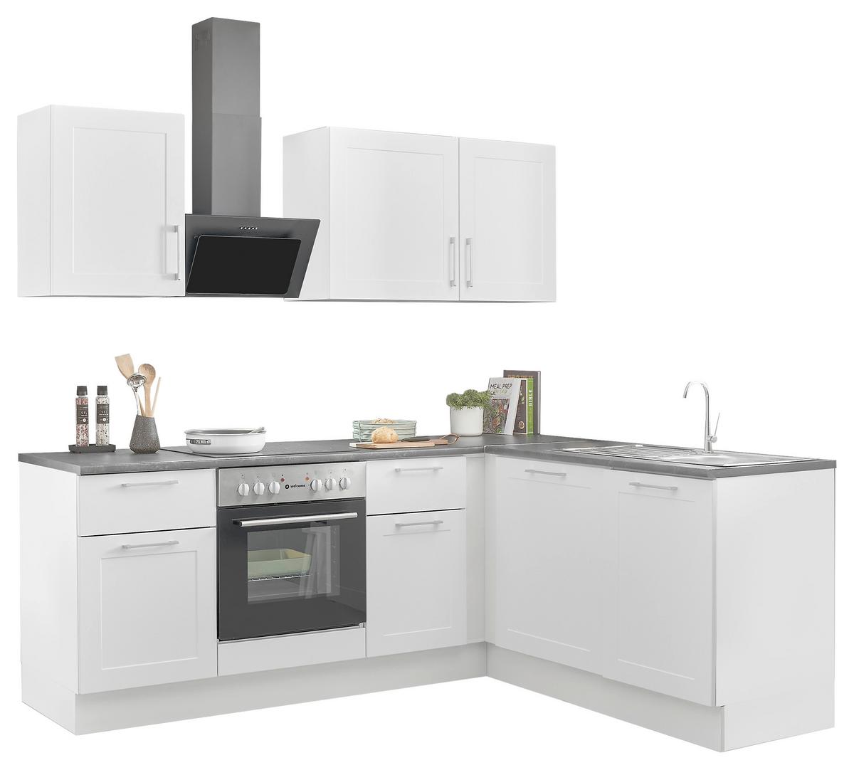 Eckküche Marseille L 220 White - Anthrazit/Weiß, Design, Holzwerkstoff (220/175cm) - MID.YOU