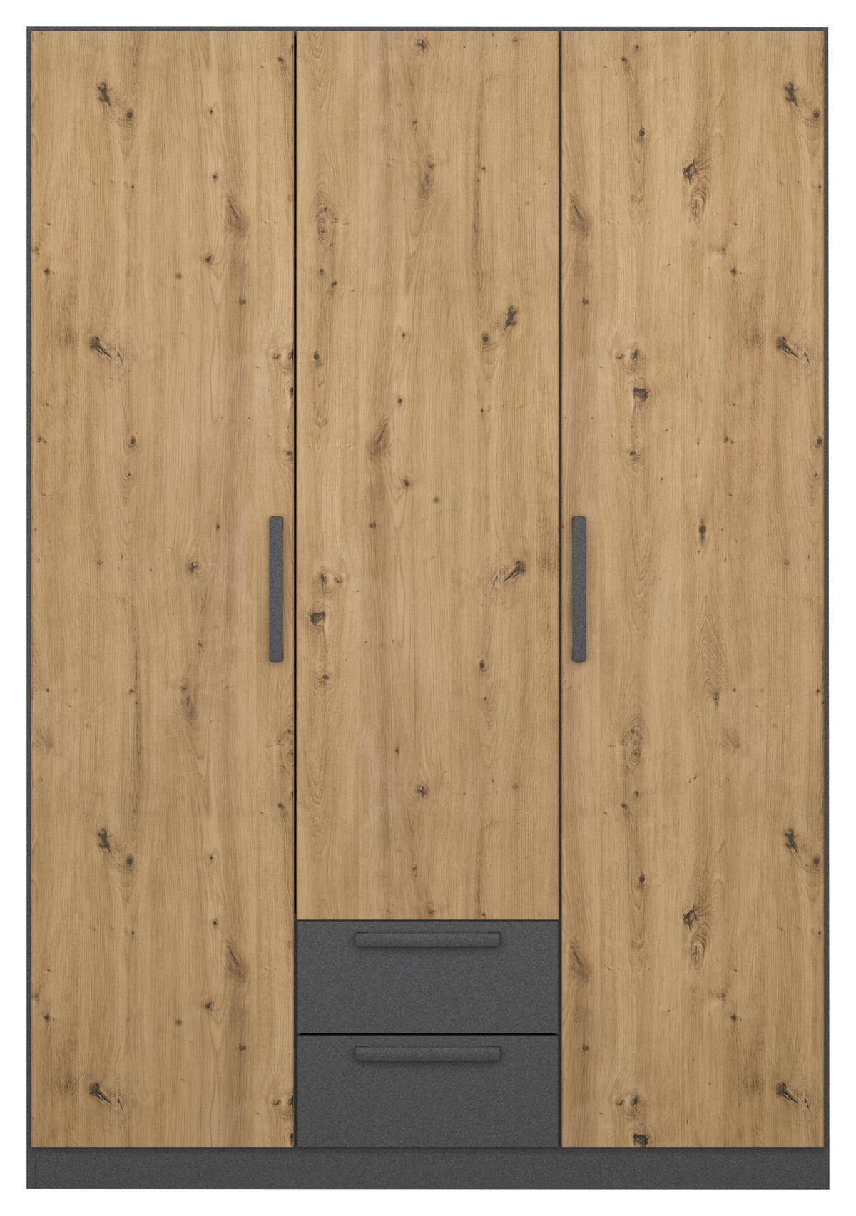 Drehtürenschrank Style-Up Eiche Artisan/Grau B: 136cm - Eiche Artisan/Grau, MODERN, Holzwerkstoff (136/197/54cm) - Rauch Möbel