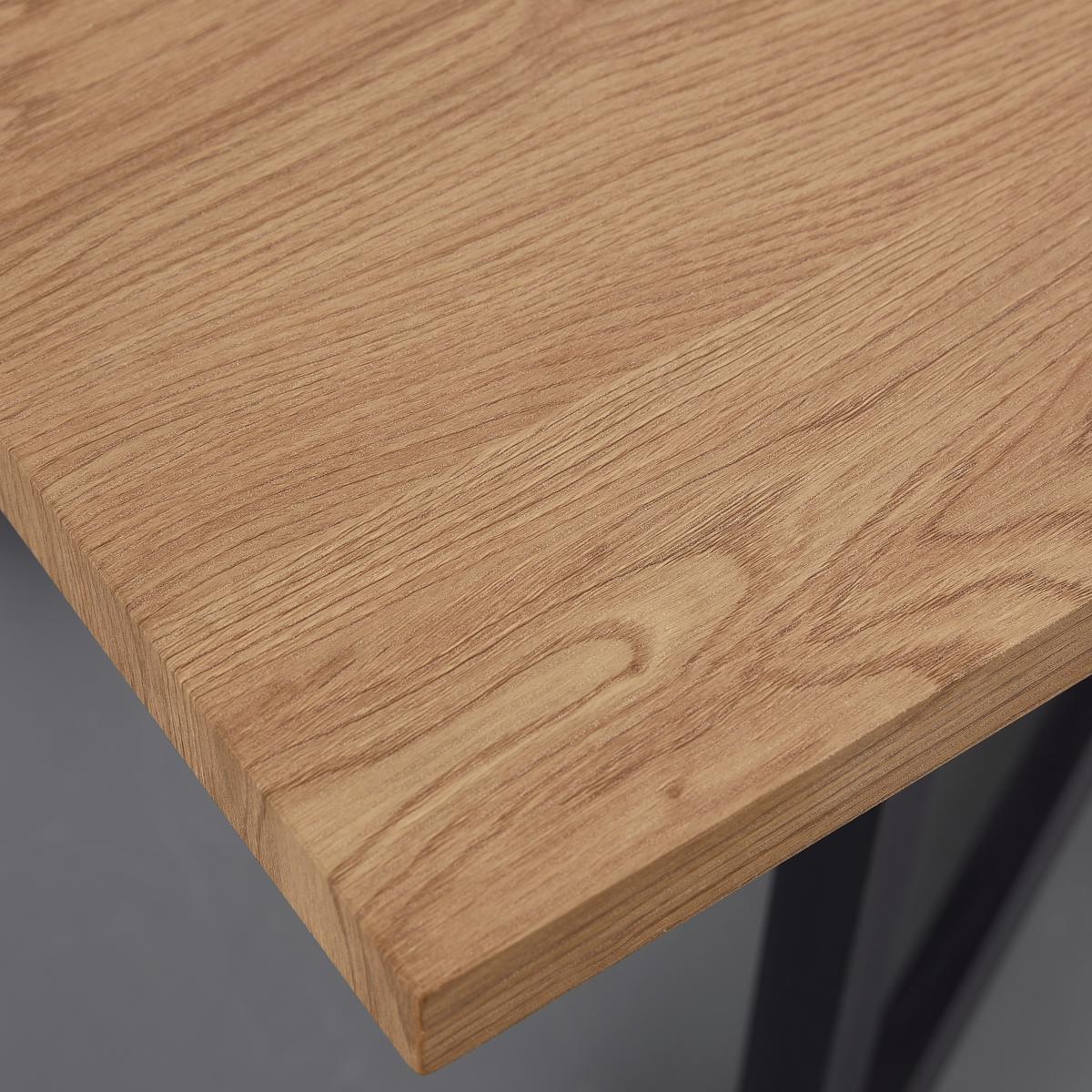 Jedálenský stôl AVOLA dub 180x76x90 cm - čierna/farba duba, Modern, kov/kompozitné drevo (180/90/76cm) - Bessagi Home