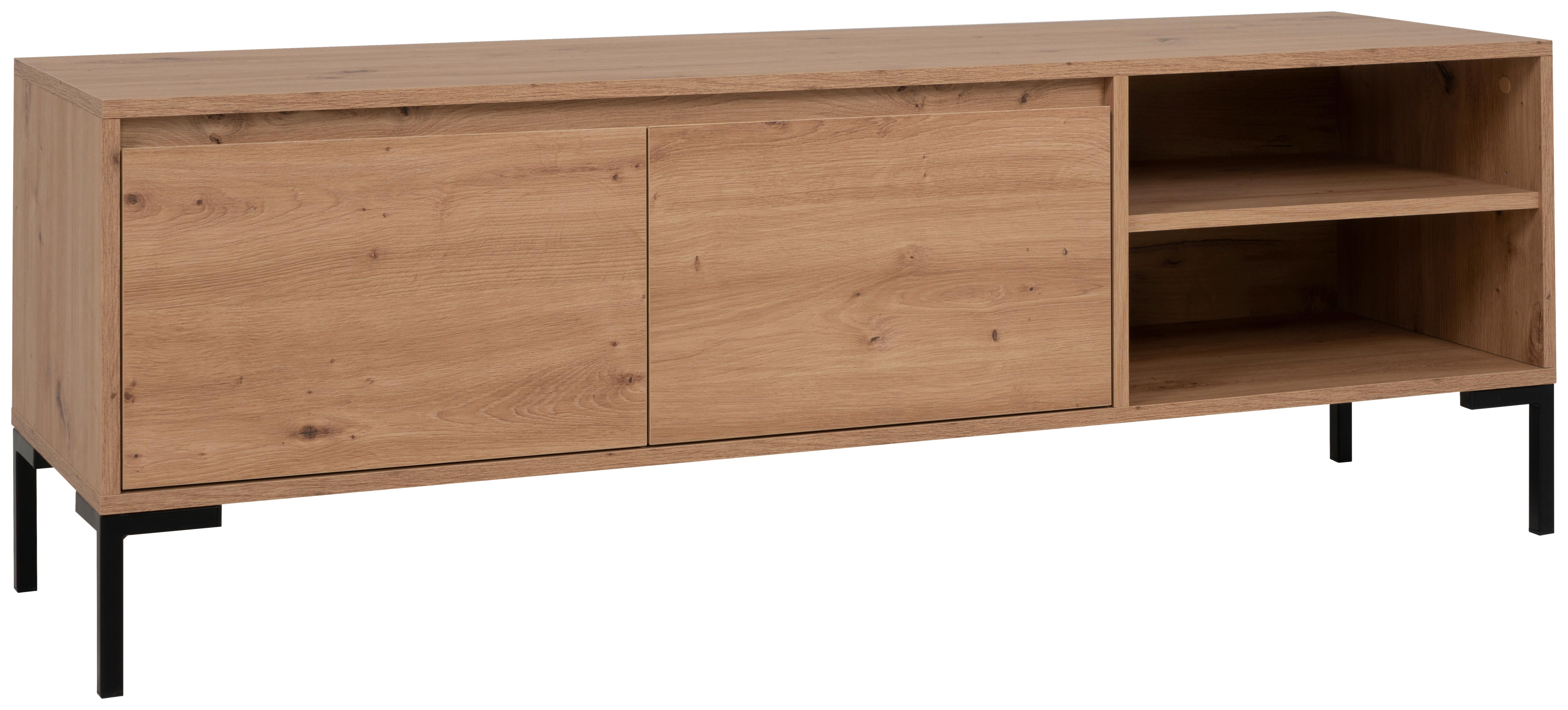 TV-Lowboard Korsika 150 cm Eiche Artisan Dekor - Anthrazit/Eiche Artisan, Design, Holzwerkstoff (150/49/40cm) - MID.YOU
