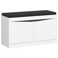 Garderobenbank Turino Neo Alpinweiss B: 86 cm - Dunkelgrau/Weiß, MODERN, Holzwerkstoff (86/49/40cm)