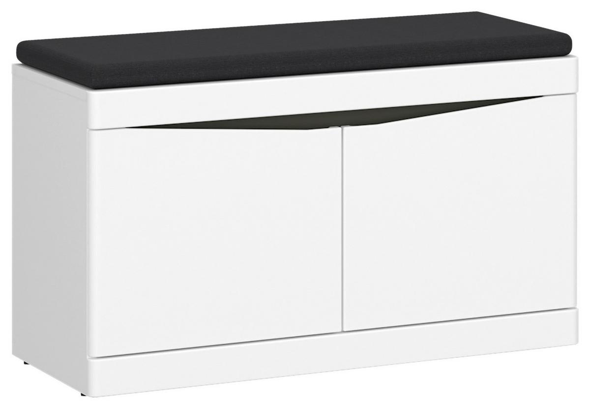 Garderobenbank Turino Neo Alpinweiss B: 86 cm - Dunkelgrau/Weiß, MODERN, Holzwerkstoff (86/49/40cm)