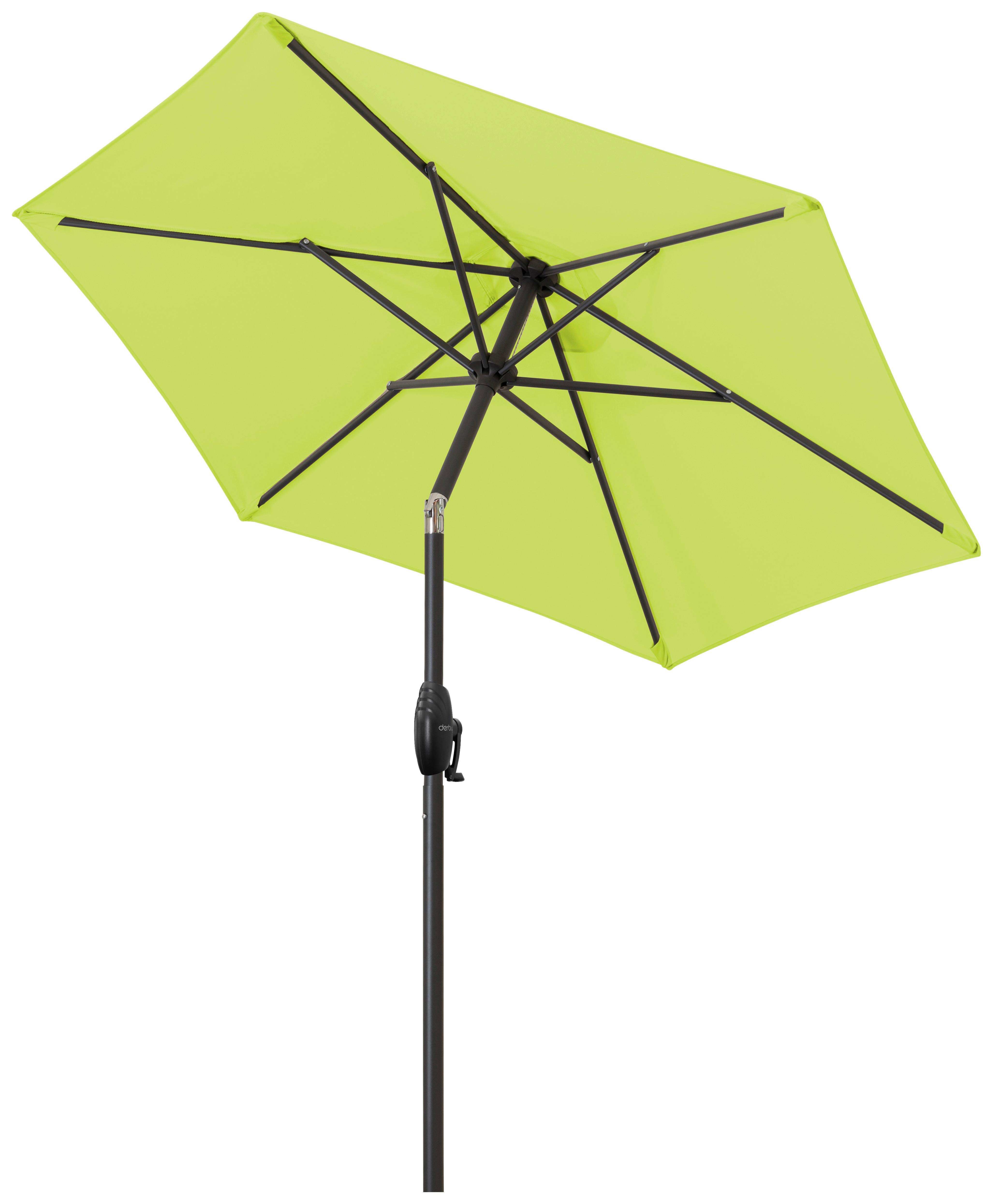Sonnenschirm Basic Lift DM: 182 cm H: 210 cm Grün - Anthrazit/Grün, Basics, Textil/Metall (182/210cm) - Doppler