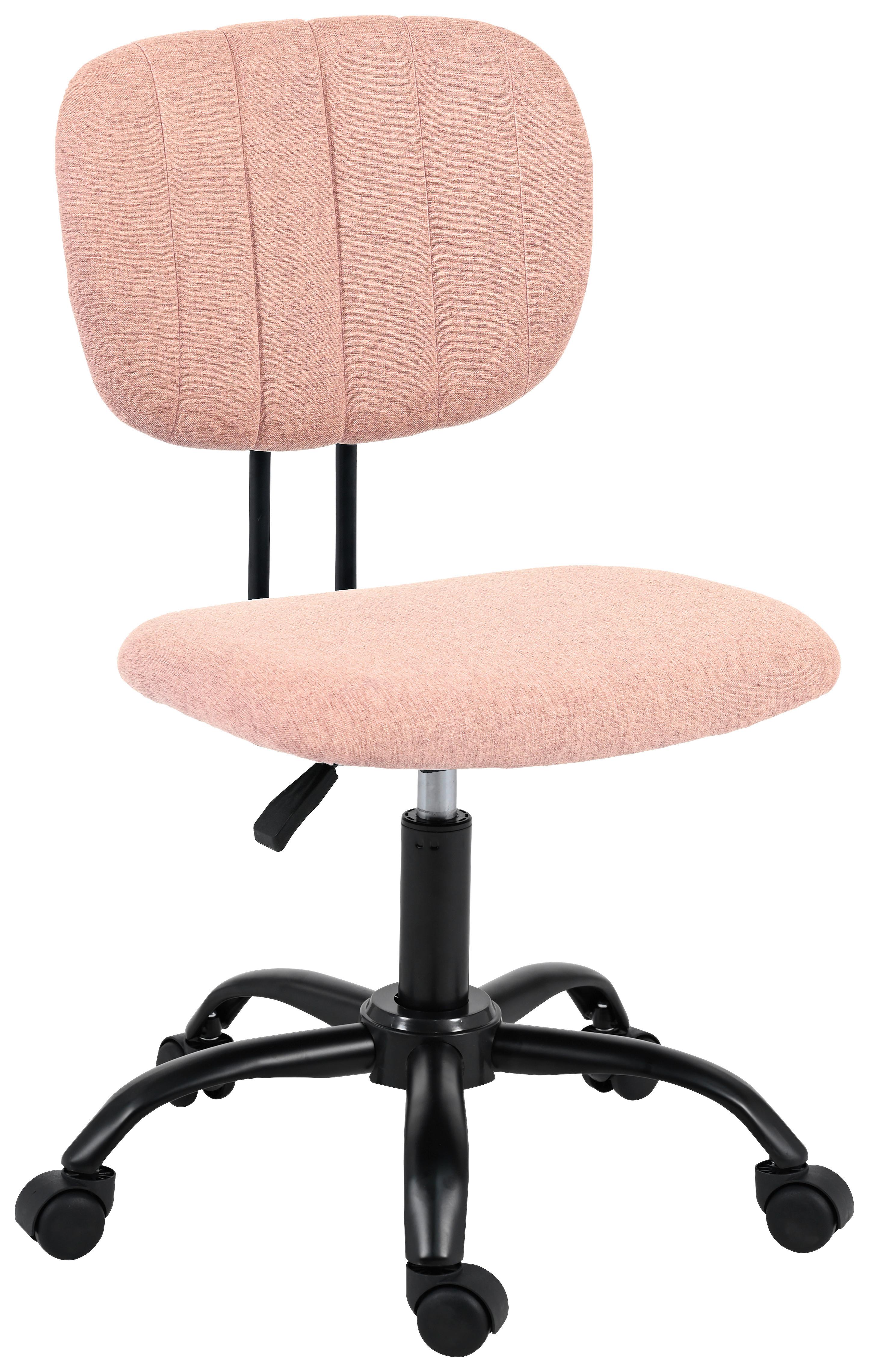 OTOČNÁ ŽIDLE TOM - CENOVÝ TRHÁK - růžová/černá, Moderní, kov/textil (55/79-89/56cm) - Mömax