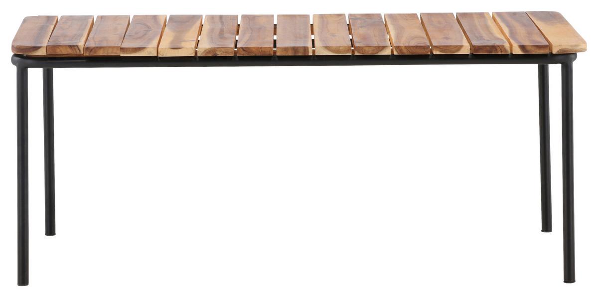 Loungetisch Penh Aus Stahl Und Echtholz - Naturfarben, KONVENTIONELL, Holz/Metall (100/65/40cm) - Gardenson