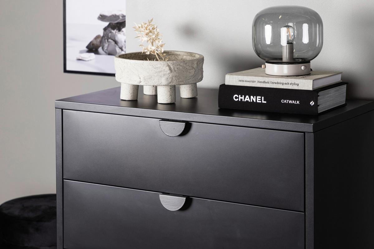 Lowboard Piring Schwarz B: 78 cm - Schwarz, Design, Metall (78/98/40cm) - Livetastic