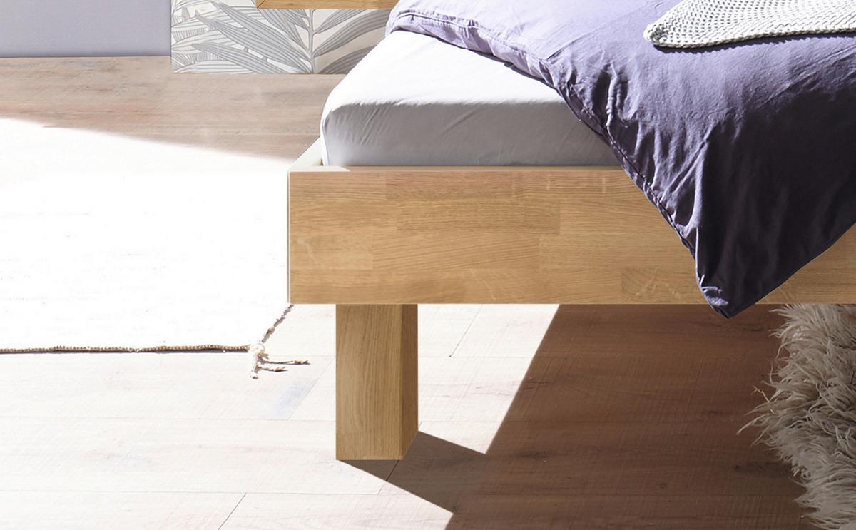 Bett Prato Kopfteil Mit 2 Paneele 160x200 Cm - Eiche Bianco/Eichefarben, Natur, Holz (160/200cm) - Hasena