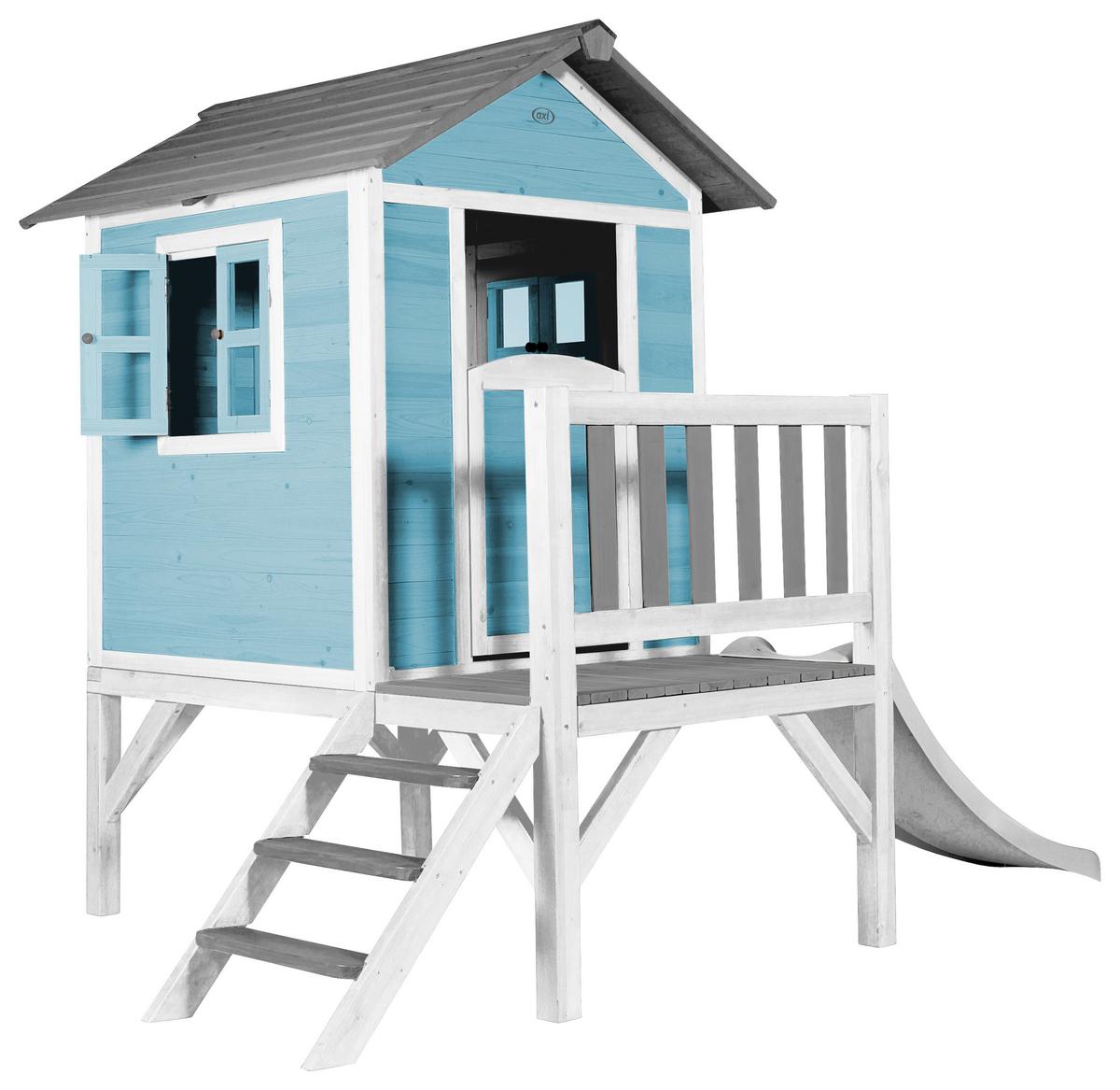 Spielhaus C050.002.91 - Blau/Weiß, KONVENTIONELL, Holz/Kunststoff (240/189/167cm) - Ambia Garden