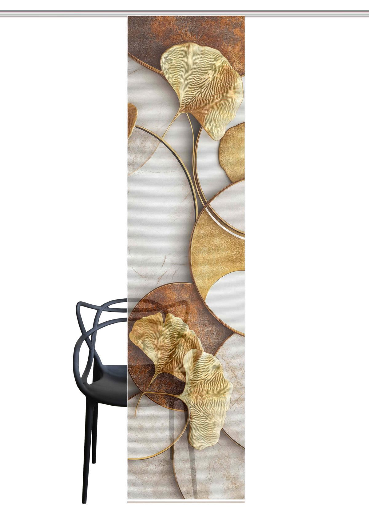 Flächenvorhang Storm - Cognac/Goldfarben, Natur, Textil (60/245cm)