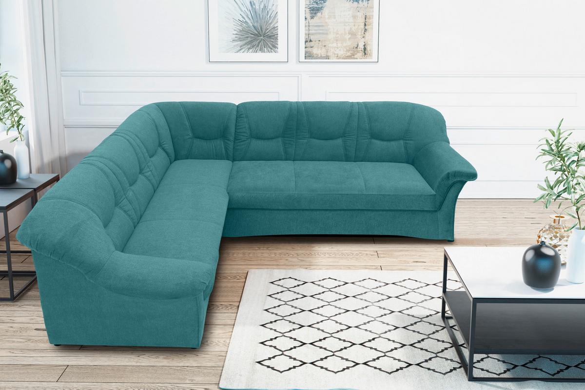 Ecksofa Sarafina Petrol S: 190x240 Cm - Petrol/Schwarz, KONVENTIONELL, Textil (190/240cm) - MID.YOU