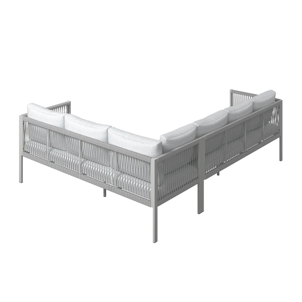 Loungegarnitur Auckland - Beige/Creme, MODERN, Glas/Textil (242/195cm) - Beldano