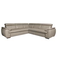 Ecksofa City Hellgrau S: 265x265 Cm - Wengefarben/Hellgrau, Design, Leder (265/265cm) - Livetastic