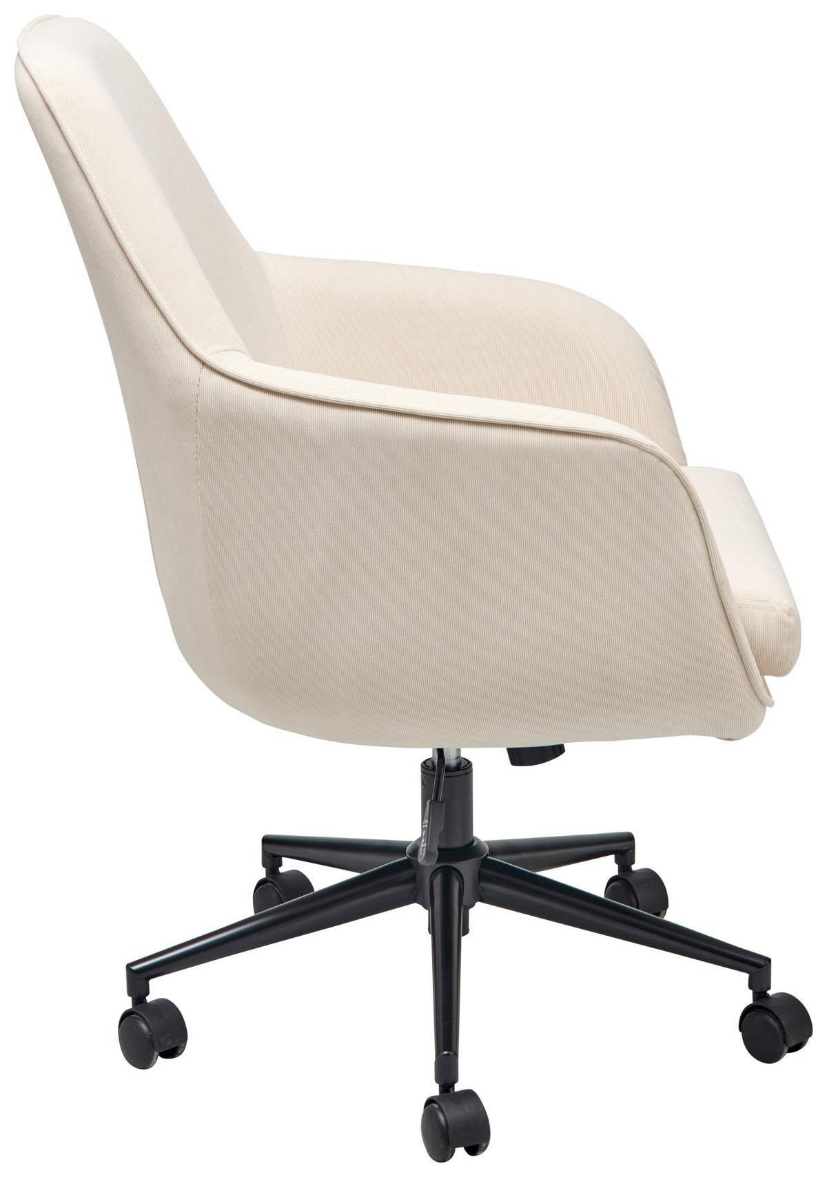 Drehstuhl Columbus - Beige/Schwarz, LIFESTYLE, Kunststoff/Textil (63/93-98/71cm) - Livetastic