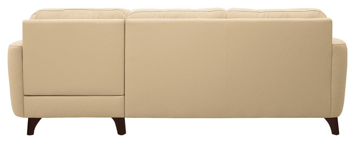 Ecksofa Nordic Beige S: 238x168 cm - Beige/Buchefarben, Design, Leder/Textil (238/168cm) - Livetastic