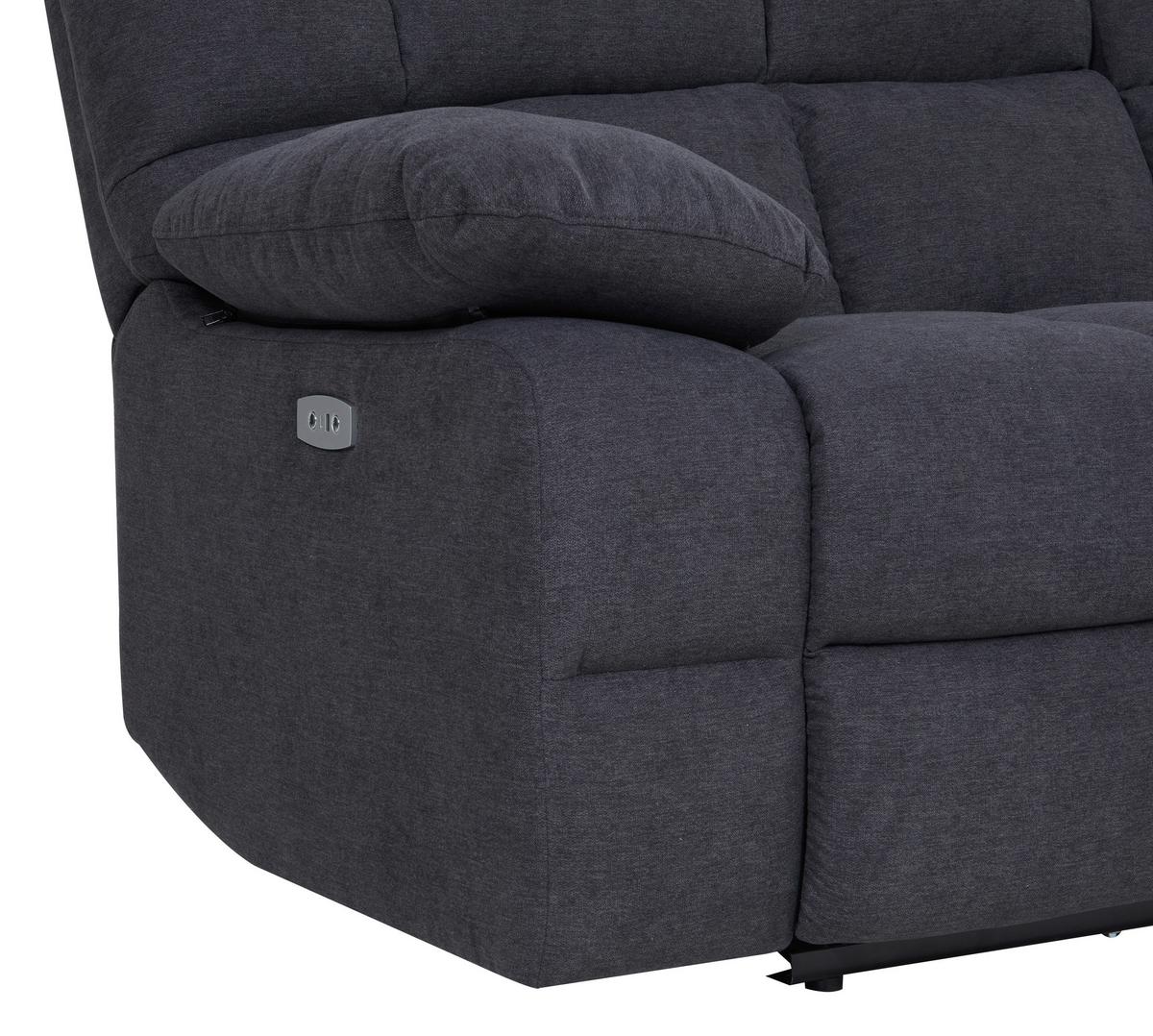 Relaxačné kreslo BOLTON, sivá, el.relaxačná funkcia - sivá, Basics, kov/drevo (108/103,5/96,5cm)