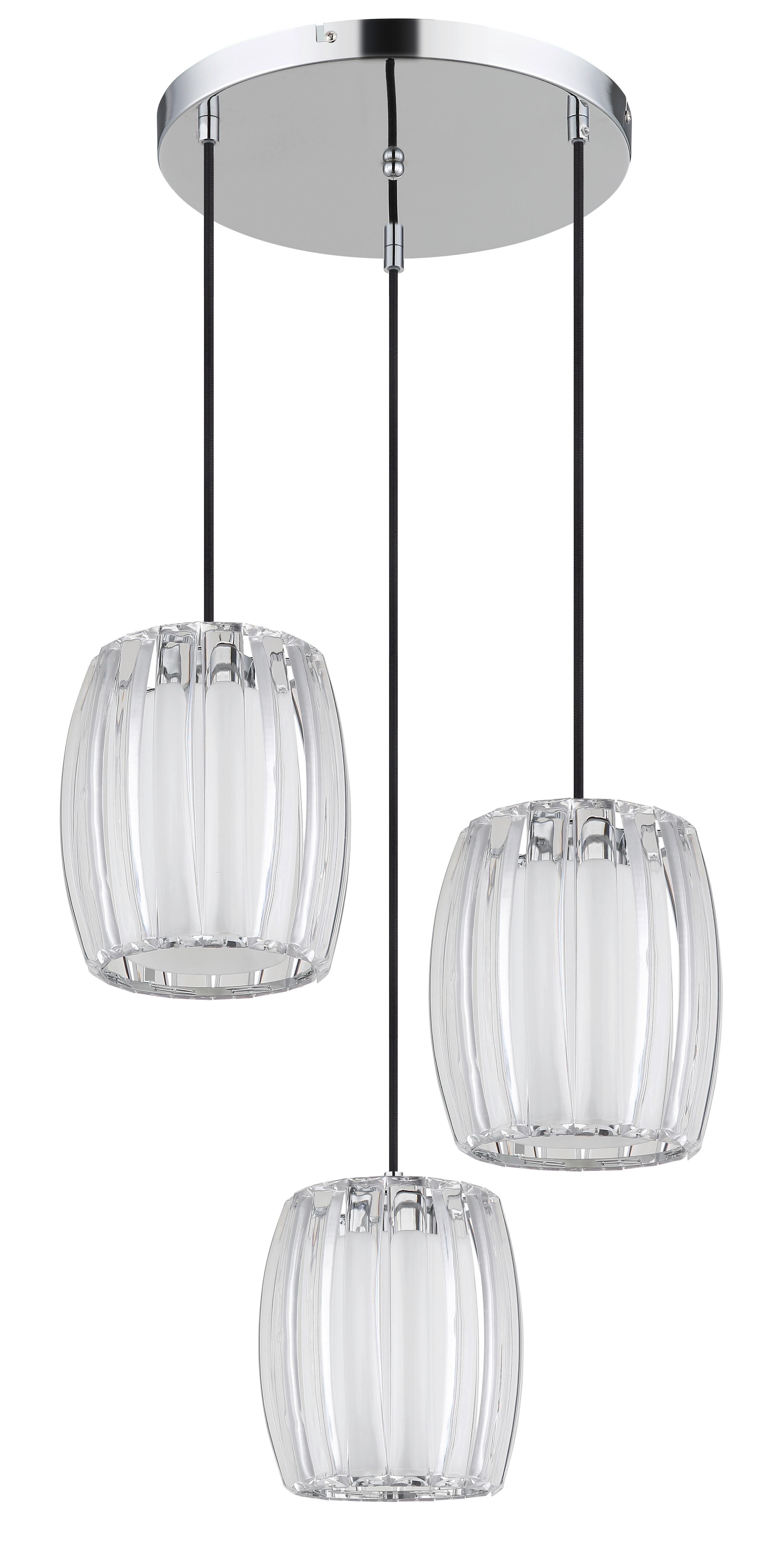 Hängeleuchte Exkl. 3xe27, 60w - Klar/Opal, Design, Glas/Kunststoff (40,5/120cm) - Globo