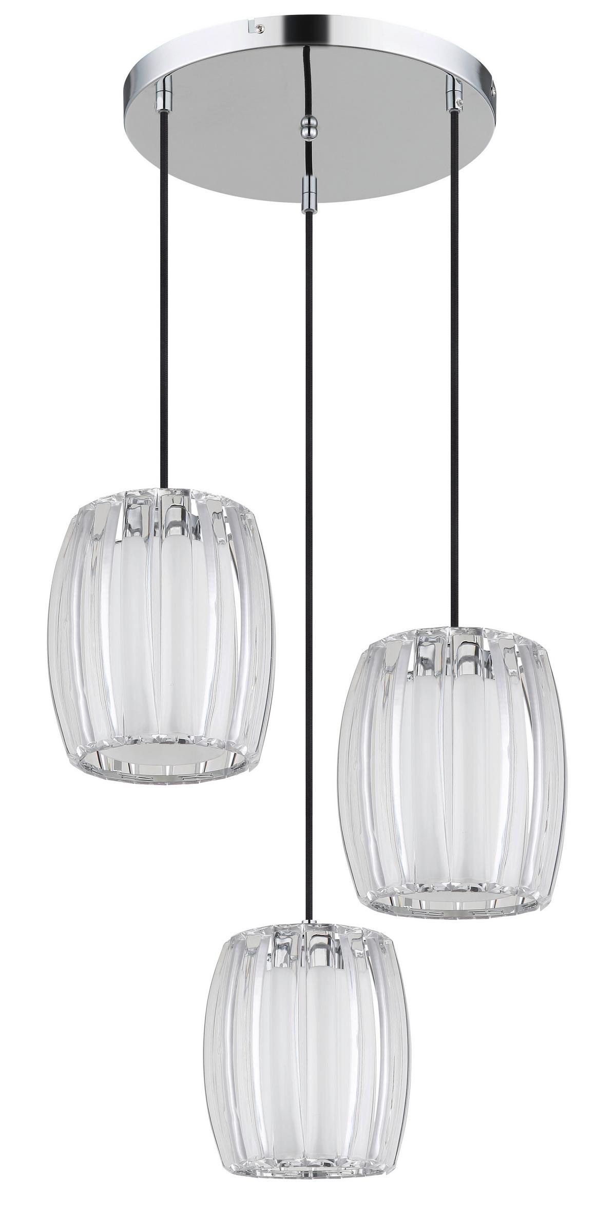 Hängeleuchte Exkl. 3xe27, 60w - Klar/Opal, Design, Glas/Kunststoff (40,5/120cm) - Globo