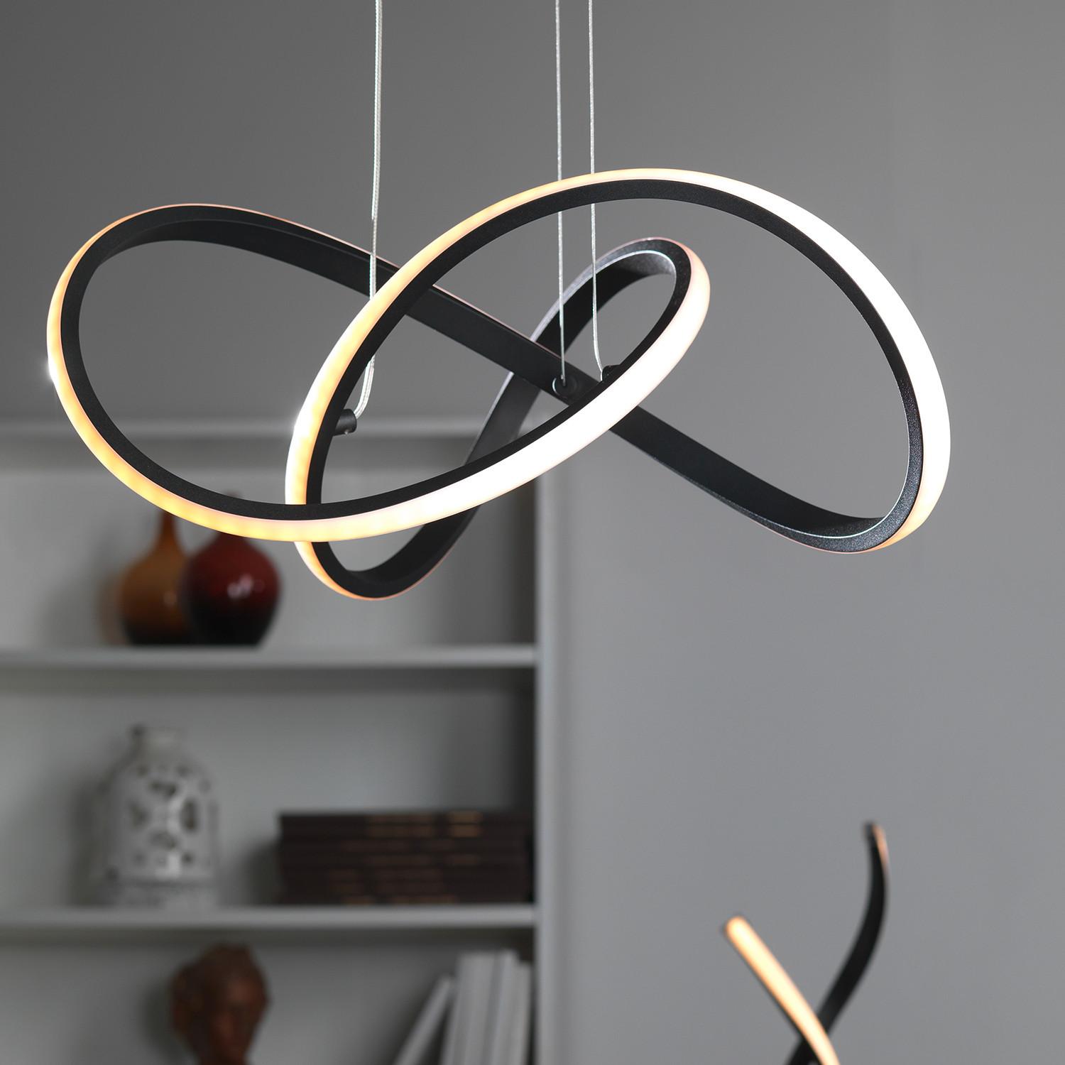 LED-Hängeleuchte 4948/Sn - Schwarz, Design, Kunststoff/Metall (48/100cm)
