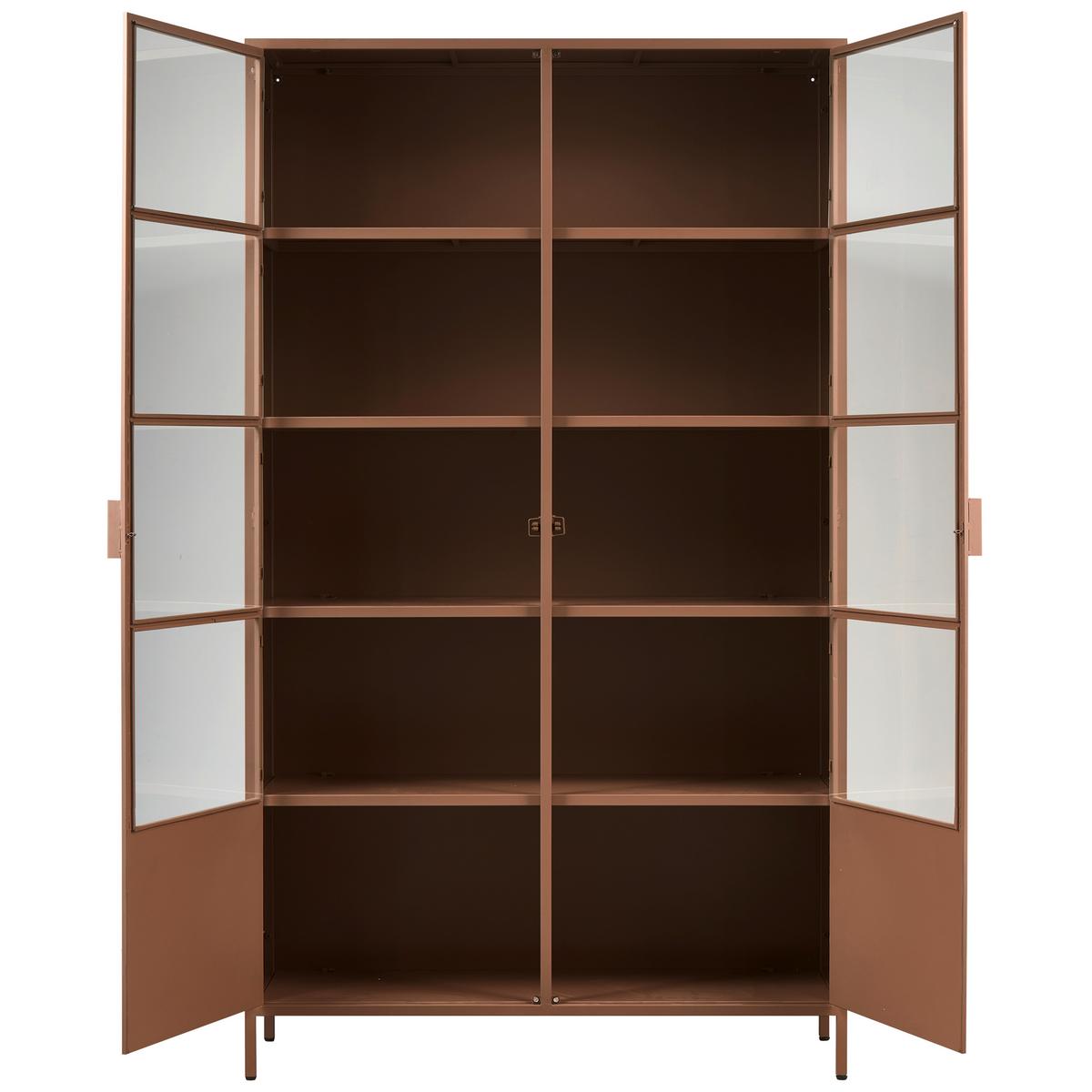 Vitrine Ronja Braun B: 110 Cm - Braun, Design, Glas/Metall (110/189/43cm) - Livetastic