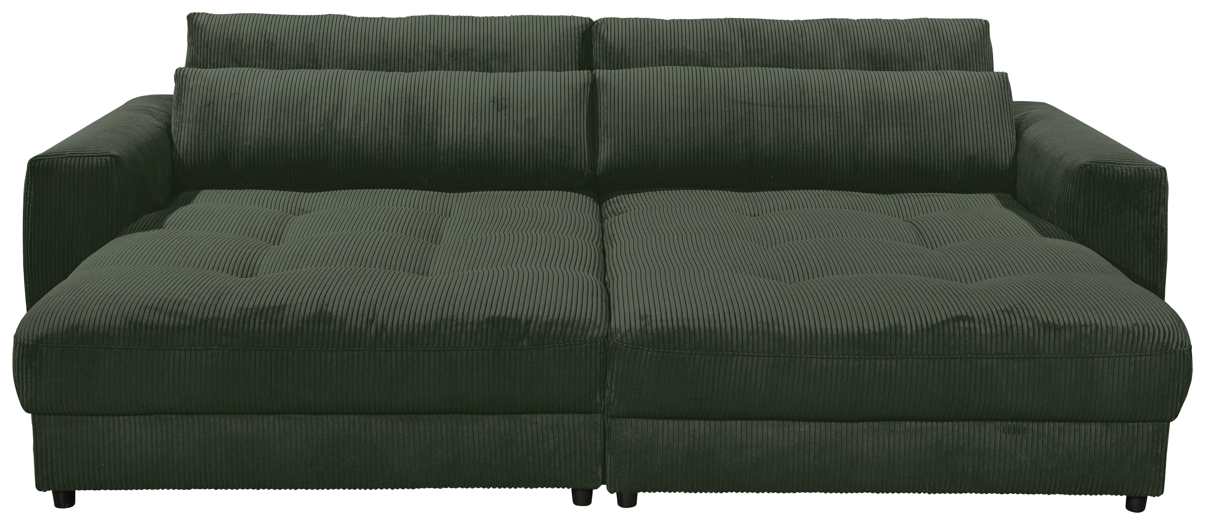 Big Sofa Barura Loveseat Dunkelgrün Cord - Dunkelgrün/Schwarz, KONVENTIONELL, Holzwerkstoff/Textil (292/90/194cm) - MID.YOU