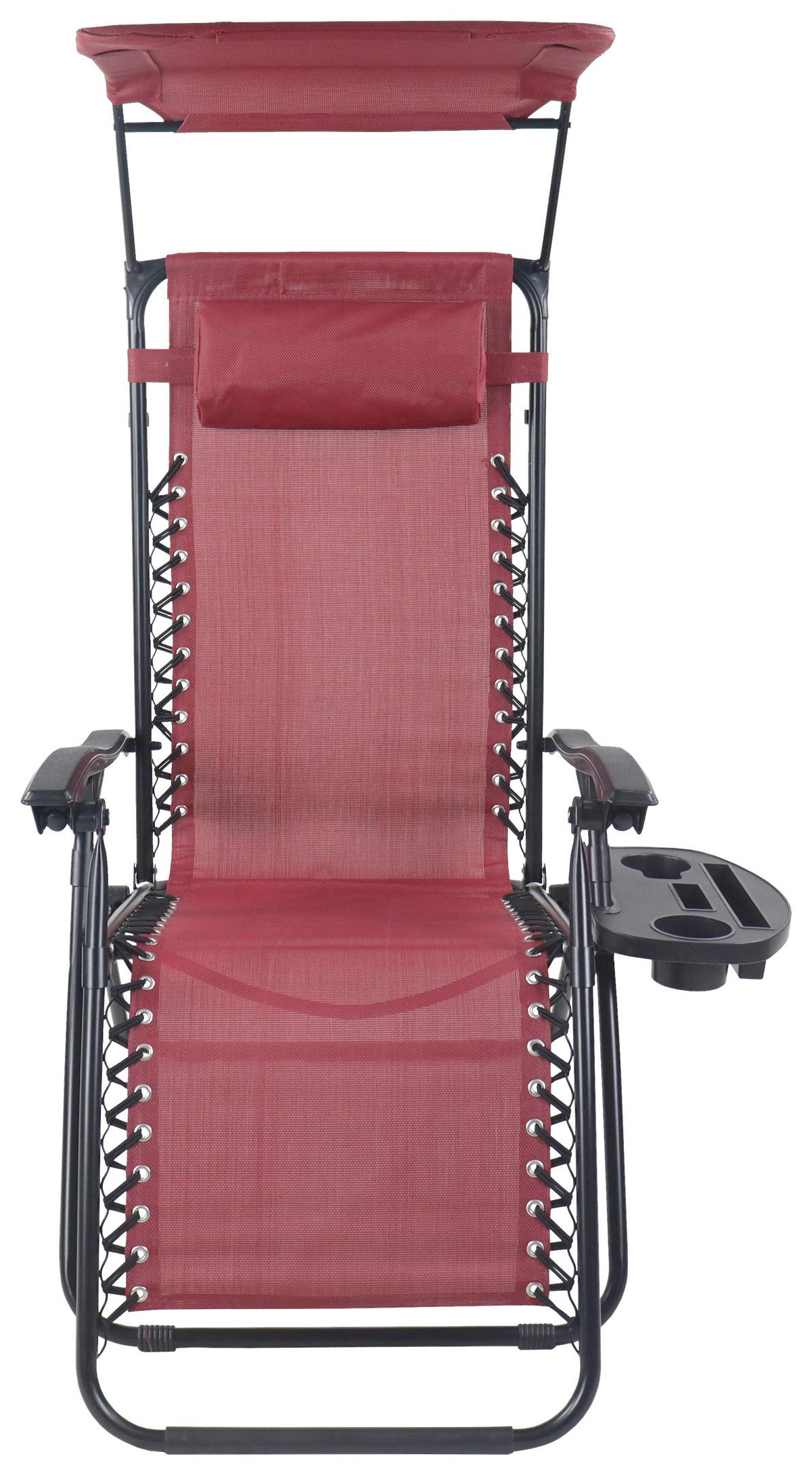 Gartenliege Maltosa Xl Klappbar, Blau - Rot, MODERN, Textil/Metall (51/133/91cm) - Gardenson