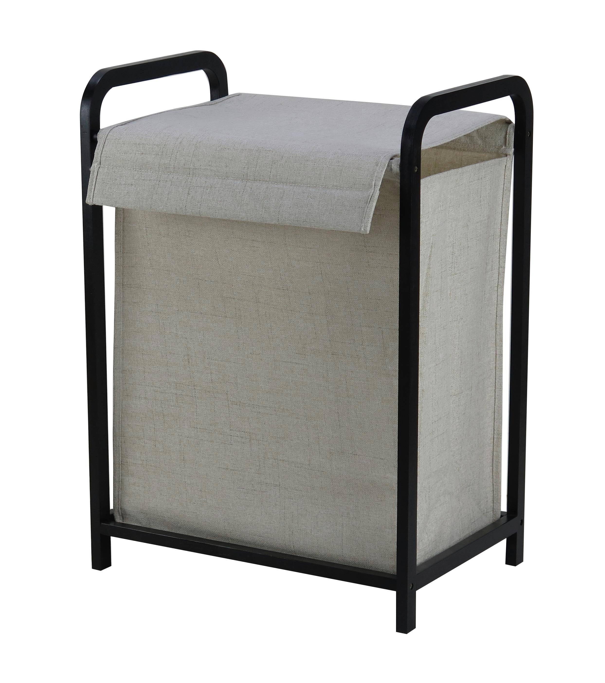 Kôš na prádlo NUXIO - černá/béžová, Moderní, karton/dřevo (45/31/62cm) - Mömax