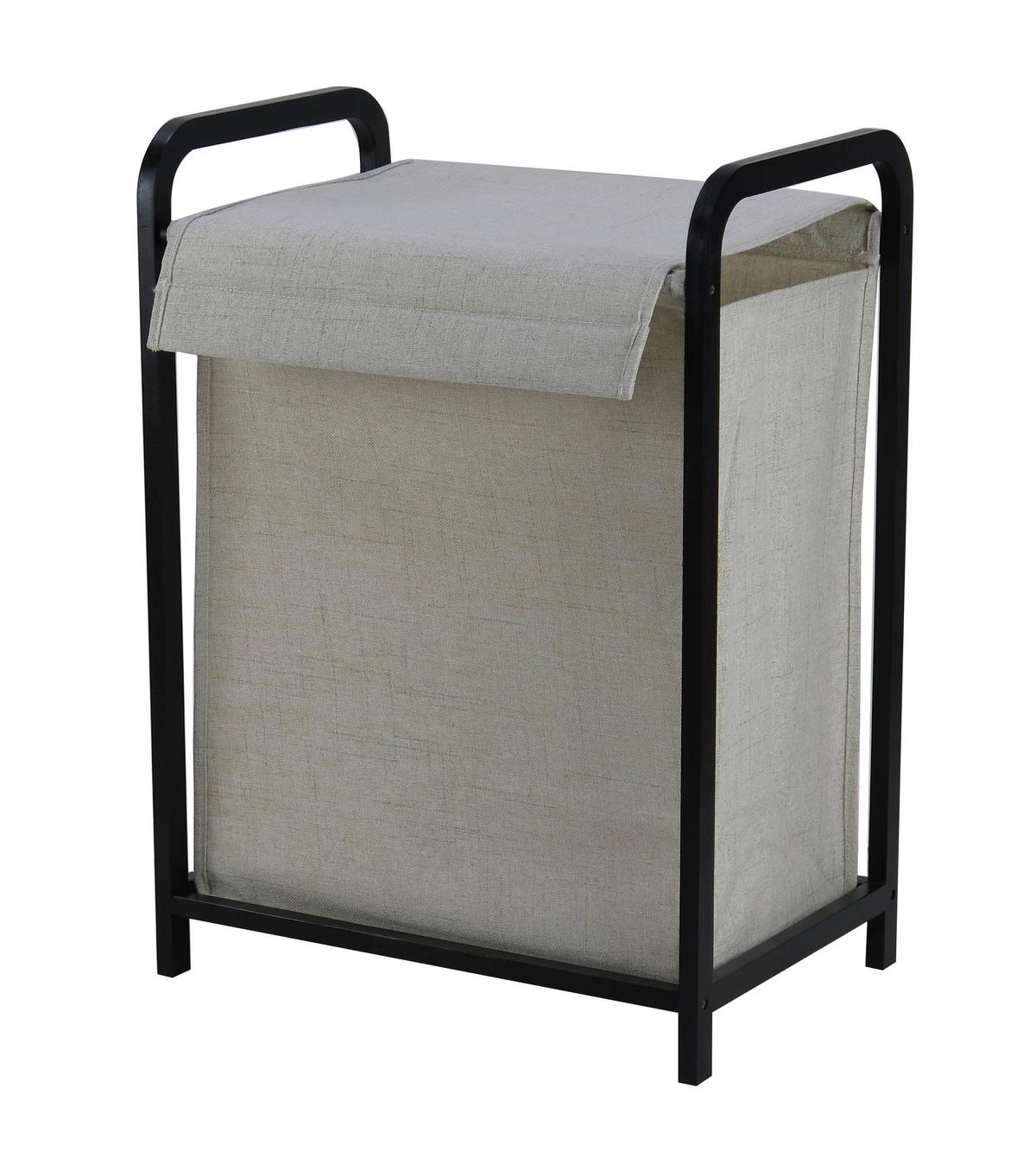 Kôš na prádlo NUXIO - černá/béžová, Moderní, karton/dřevo (45/31/62cm) - Mömax