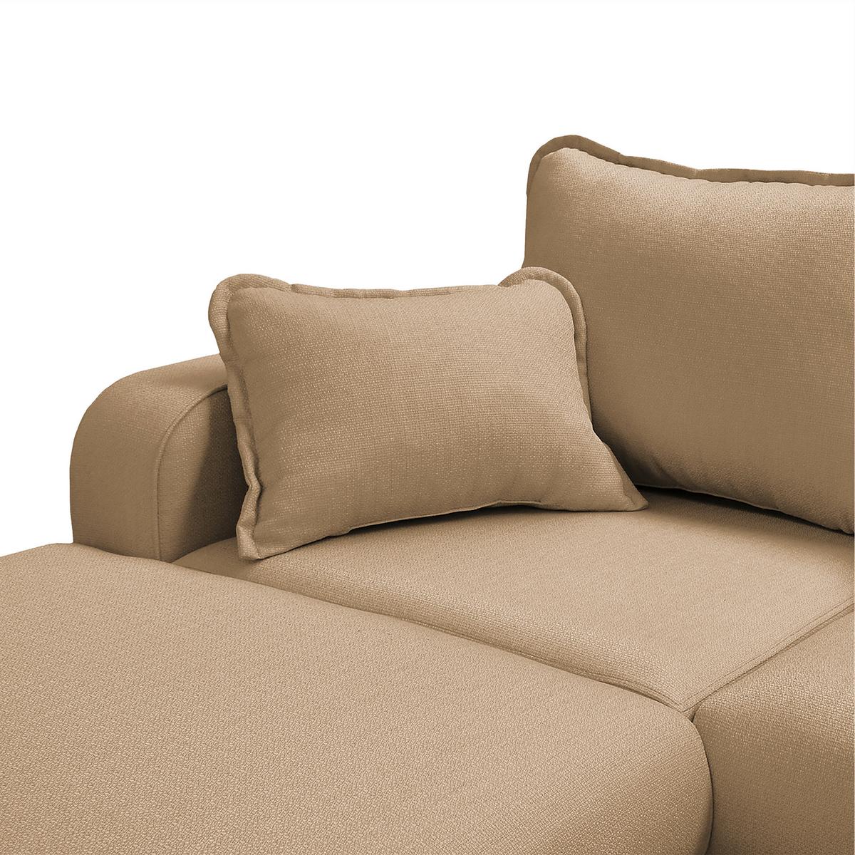 Wohnlandschaft Beata Sandfarben U: 170x296x167 cm - Sandfarben/Wengefarben, Design, Textil (170/296/167cm) - Livetastic