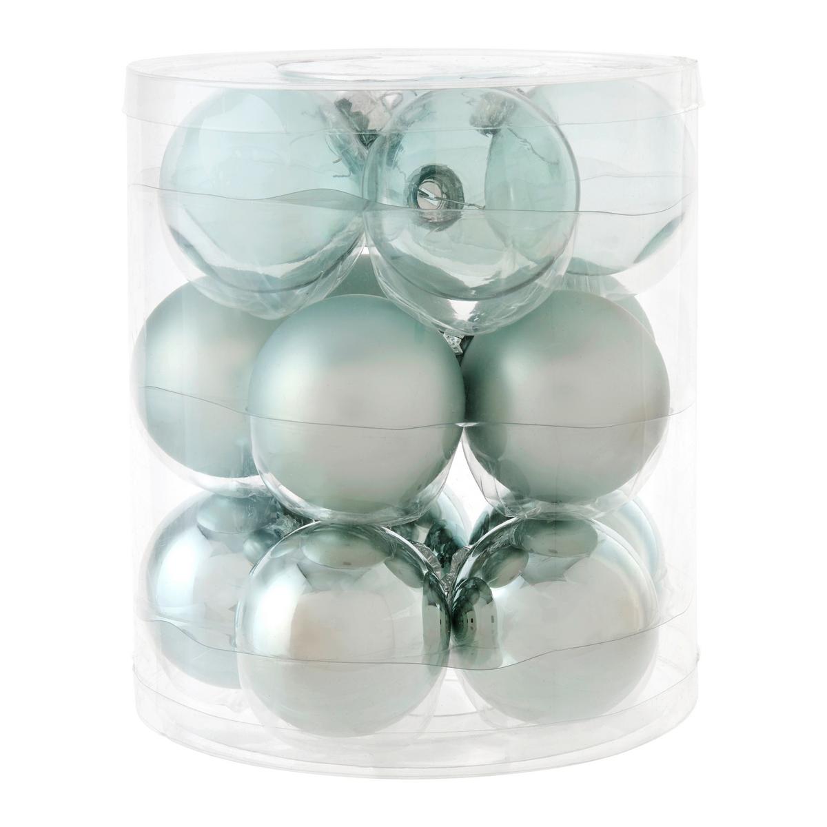 Vianočná guľa Noel, Ø: 6cm, 15ks/bal. - mätovozelená, Konventionell, sklo (6cm) - Mömax