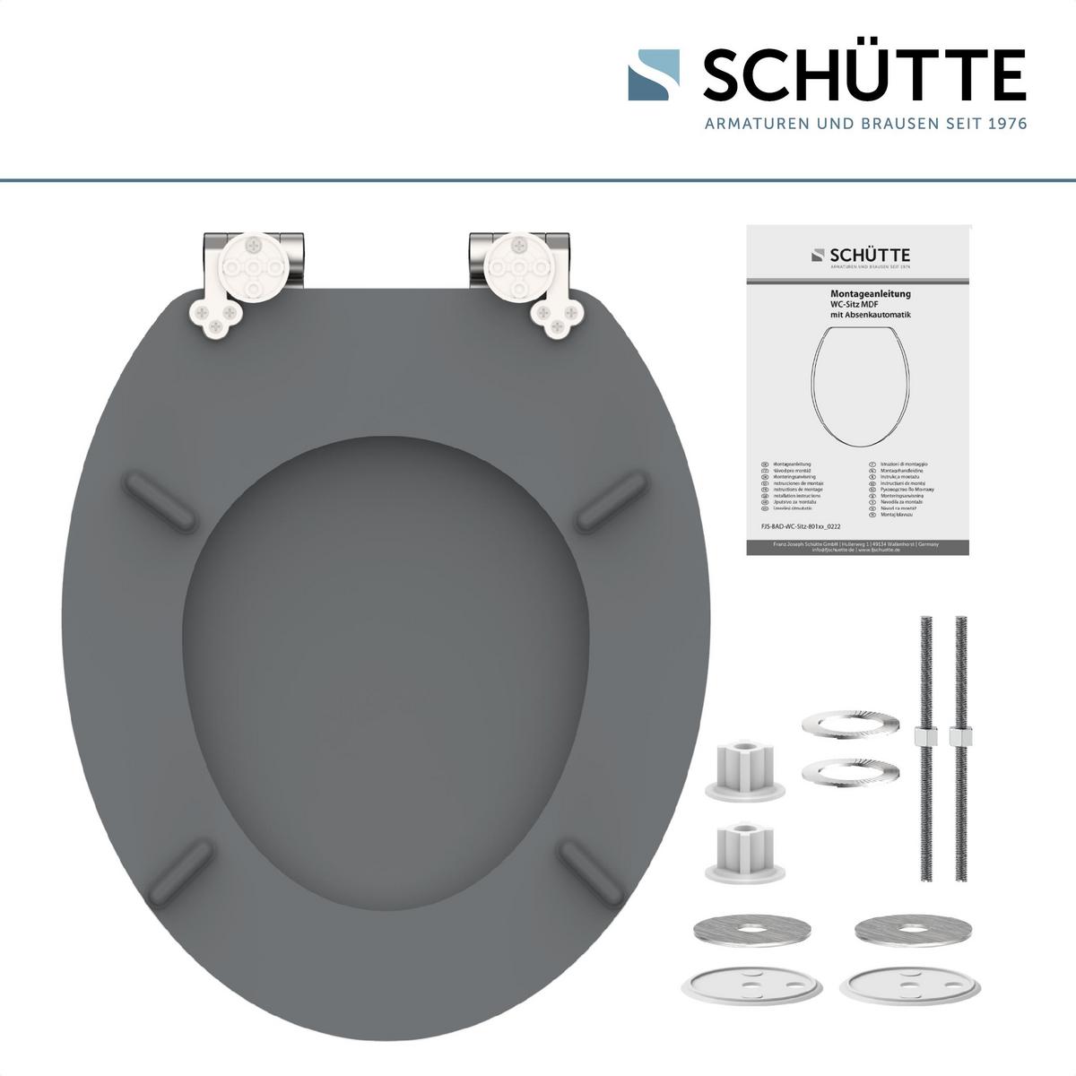 Wc-sitz Grau Mit Absenkautomatik B: 43,5 Cm - Grau, Basics, Holzwerkstoff (43,5/5,5/37,5cm) - Schütte