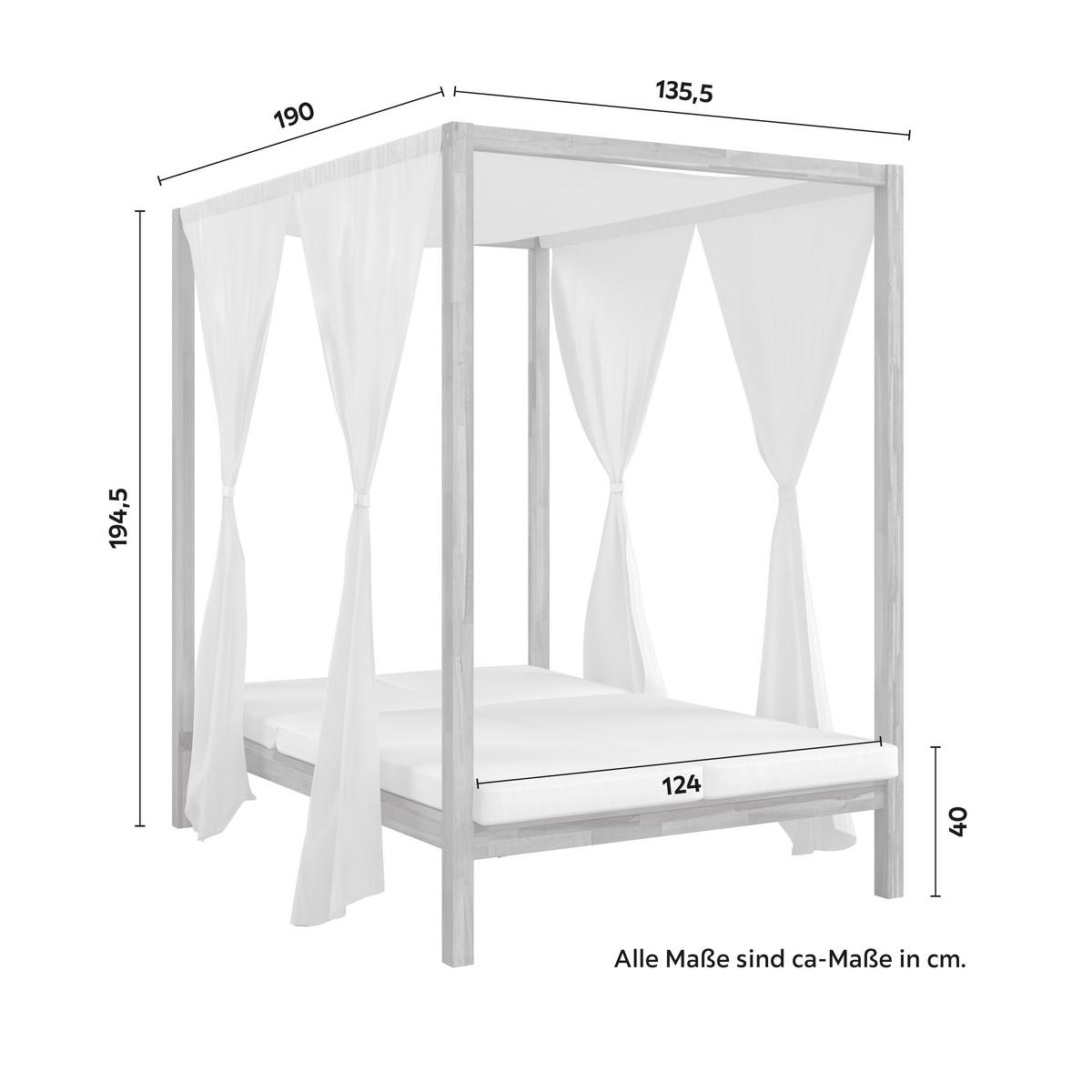 ZÁHRADNÁ POHOVKA NICOLA - krémová, Modern, drevo/textil (135,5/194,5/190cm) - Bessagi Garden