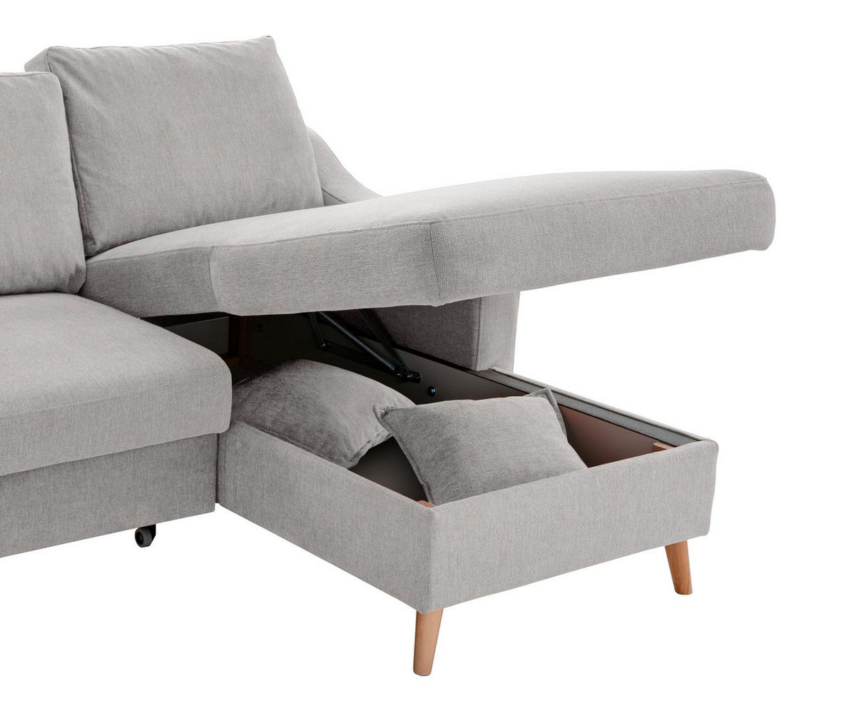 Ecksofa Valentina Grau S: 228x150 Cm - Naturfarben/Grau, MODERN, Textil (228/150cm) - Livetastic