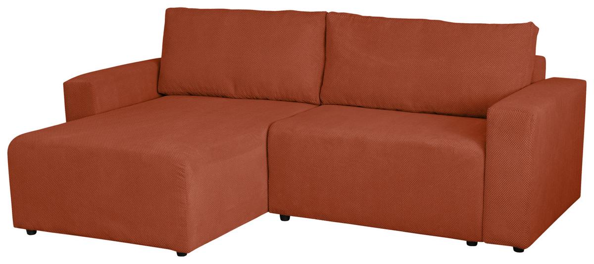 Ecksofa Dallas Bourcle Rostfarben 173x258 cm - Rostfarben/Schwarz, MODERN, Holz/Kunststoff (173/258cm)