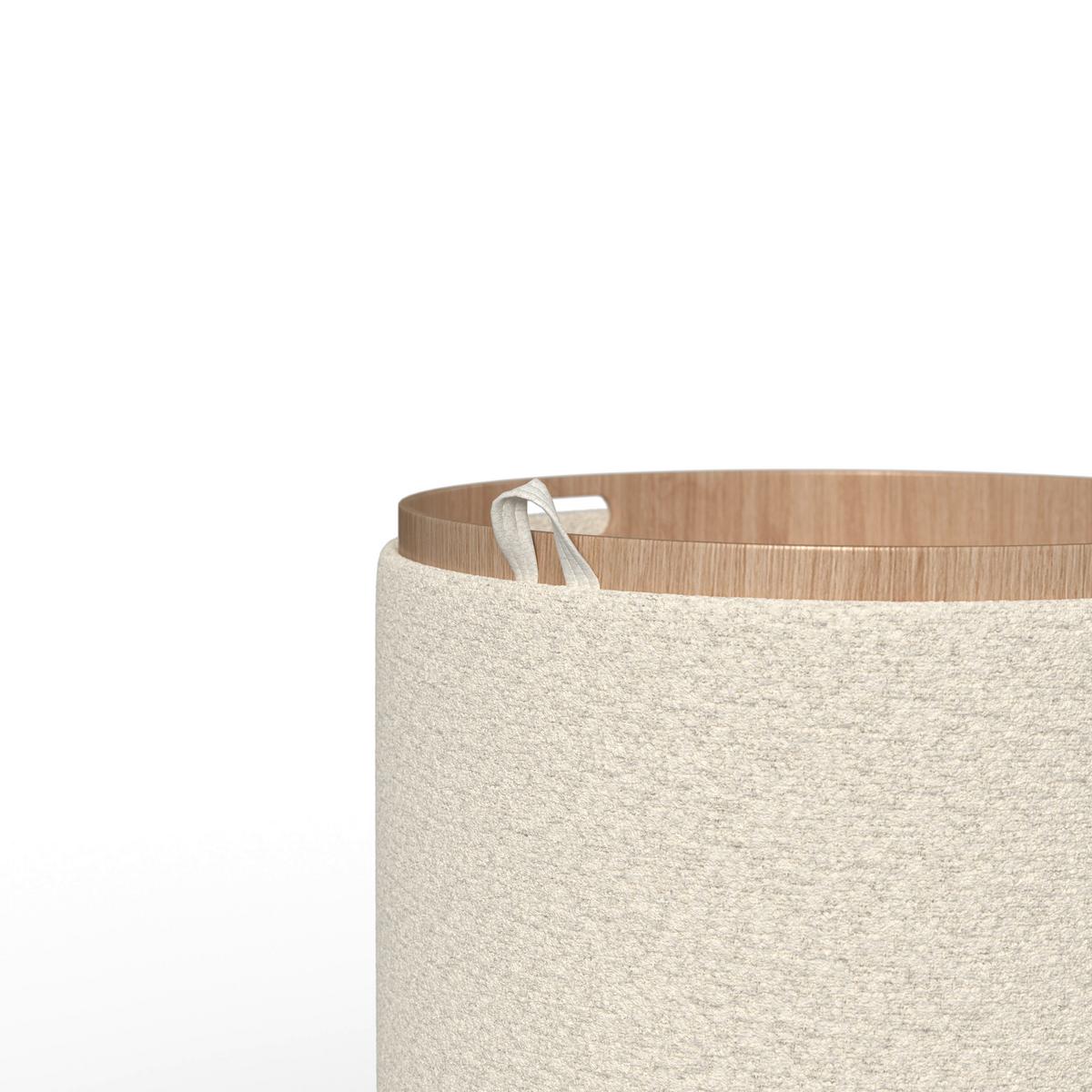 Sada taburetek MELANIE, bílé buklé - bílá, Moderní, kompozitní dřevo/textil (44cm) - Bessagi Home