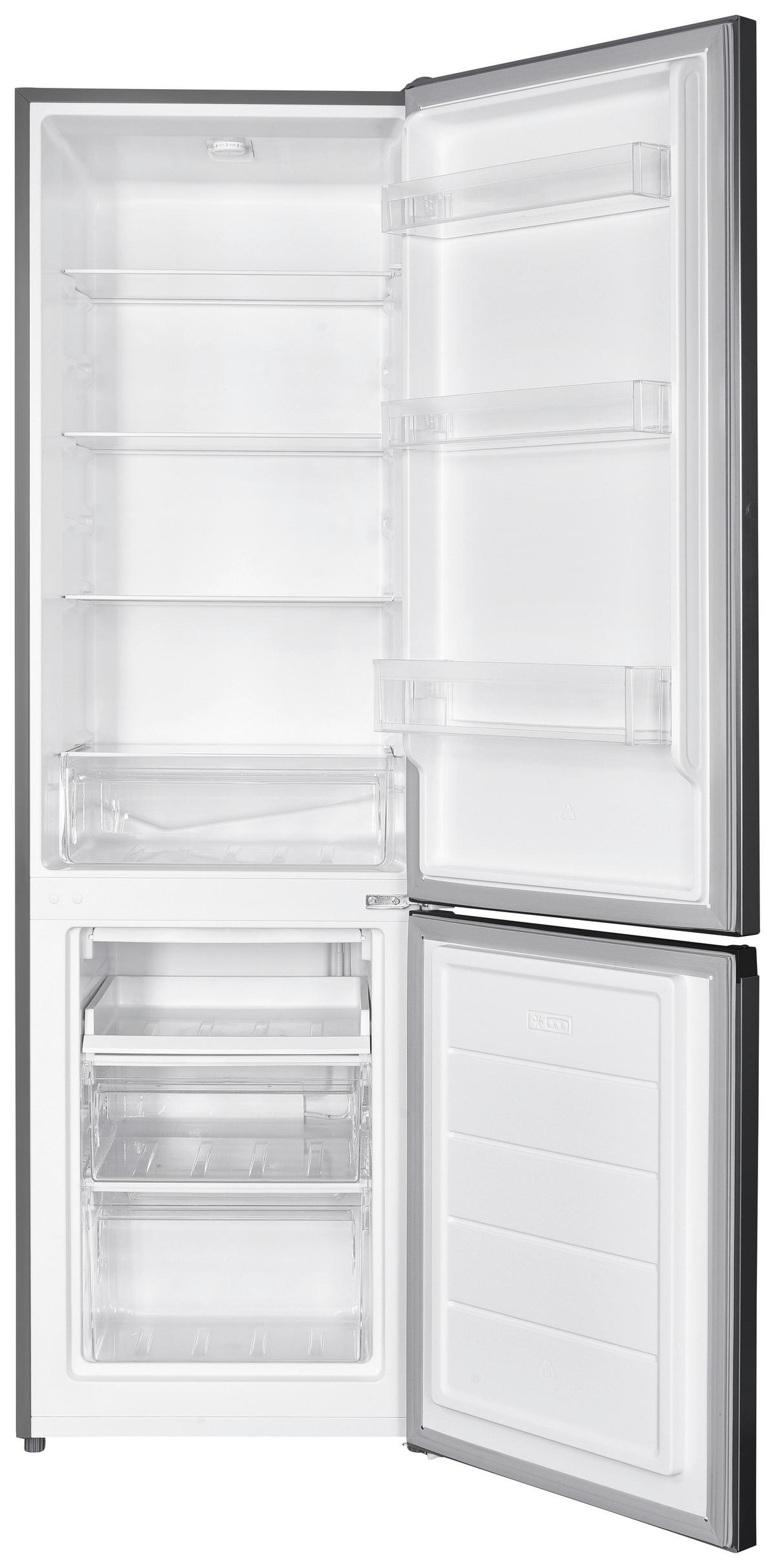 Kühl-Gefrierkombination Kgk 2525 Edelstahlfarben - Edelstahlfarben, Basics, Glas/Kunststoff (55/180/56cm) - Nabo
