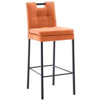 Barhocker Madrid Orange/schwarz B: 42 Cm - Schwarz/Orange, Design, Textil/Metall (42/102/52cm) - Cantus